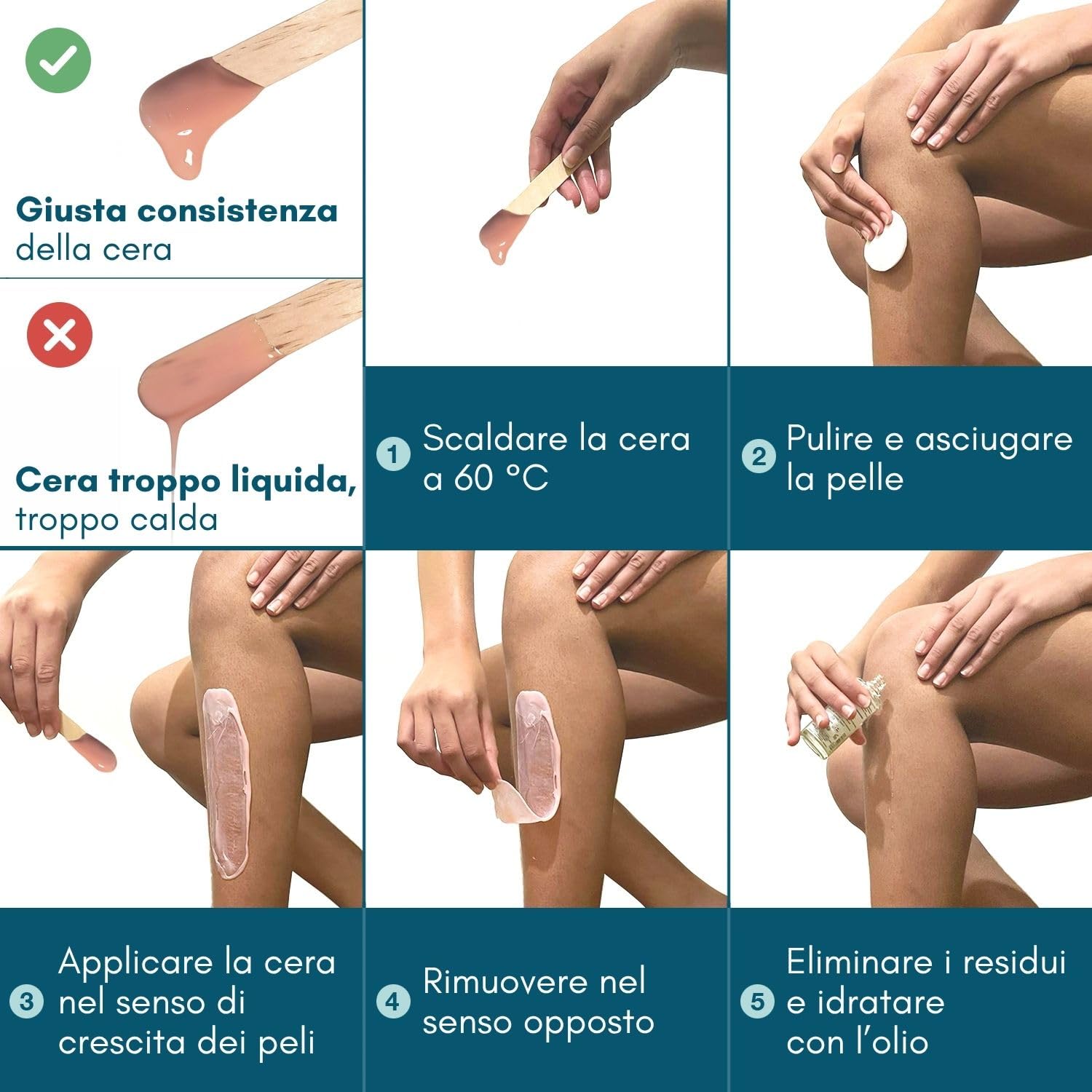Scaldacera professionale con ciotola in silicone, riscaldatore digitale per cera calda: kit ceretta senza strisce, 400g di cera ipoallergenica a bassa temperatura per bikini, viso, corpo