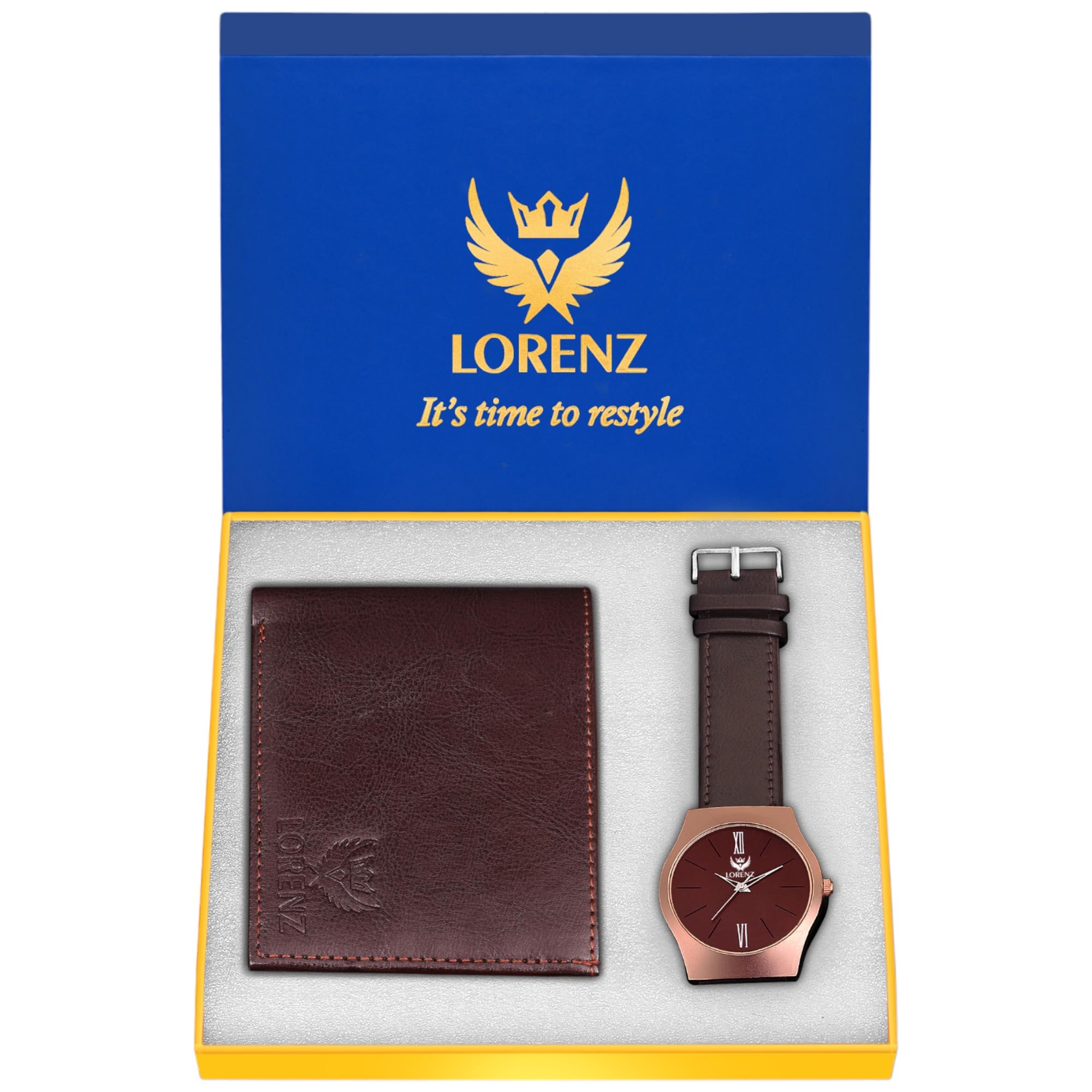 LORENZ Brown Watch & Wallet Gift Box Combo for Men and Boys | CM-2043WL-62 (B0CNKNW3DW) Amazon Price History, Amazon Price Tracker