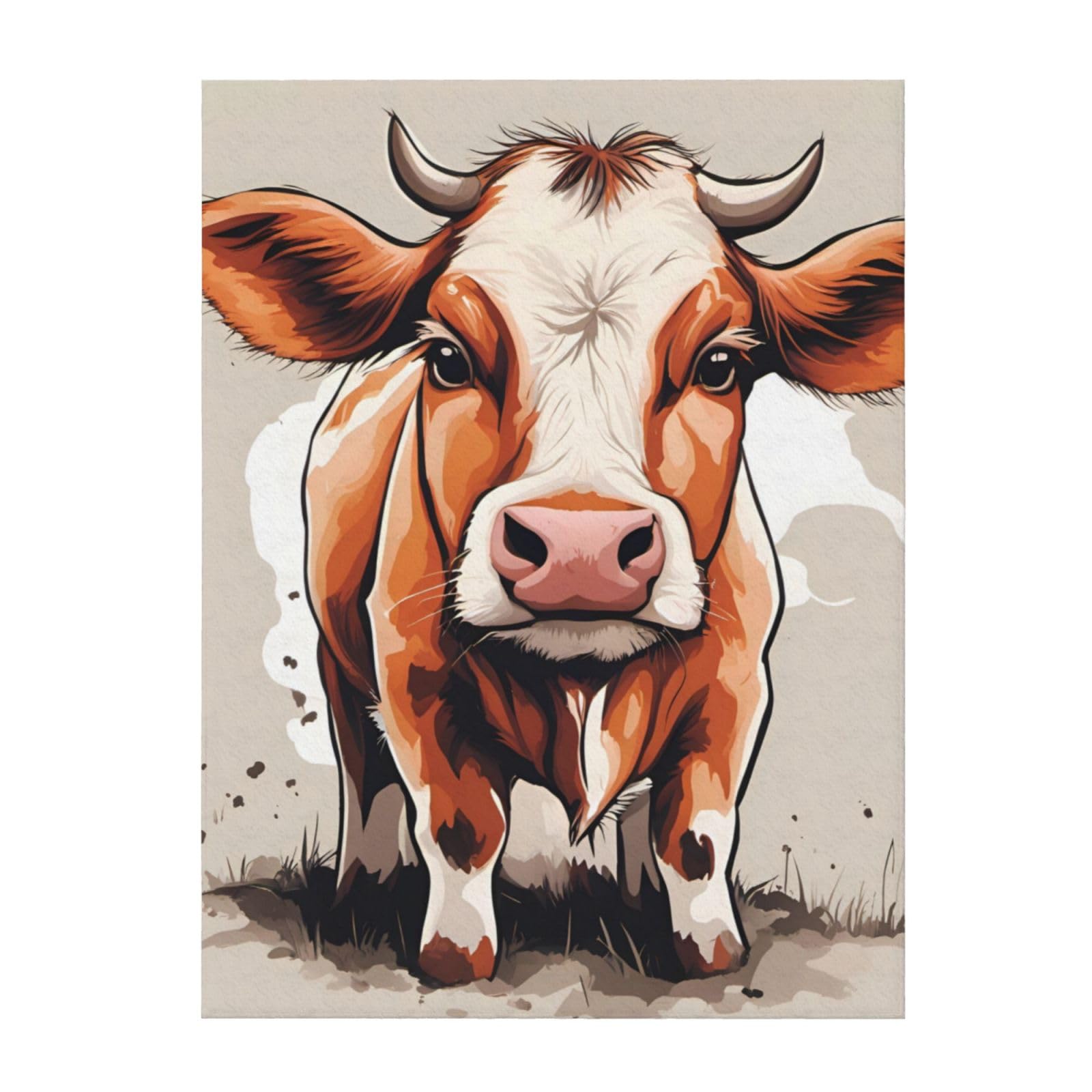 Couverture de qualité pour garder au chaud motif petite vache 152x127