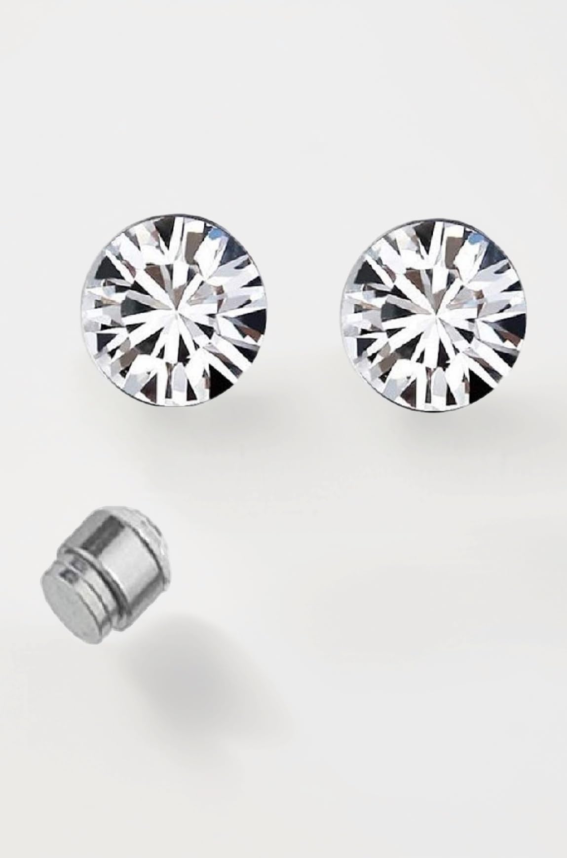 OOMPH Jewellery Pair of Silver Stainless Steel V Small Magnetic Non-Piercing Stud Earrings For Men & Boys (EFQ7)