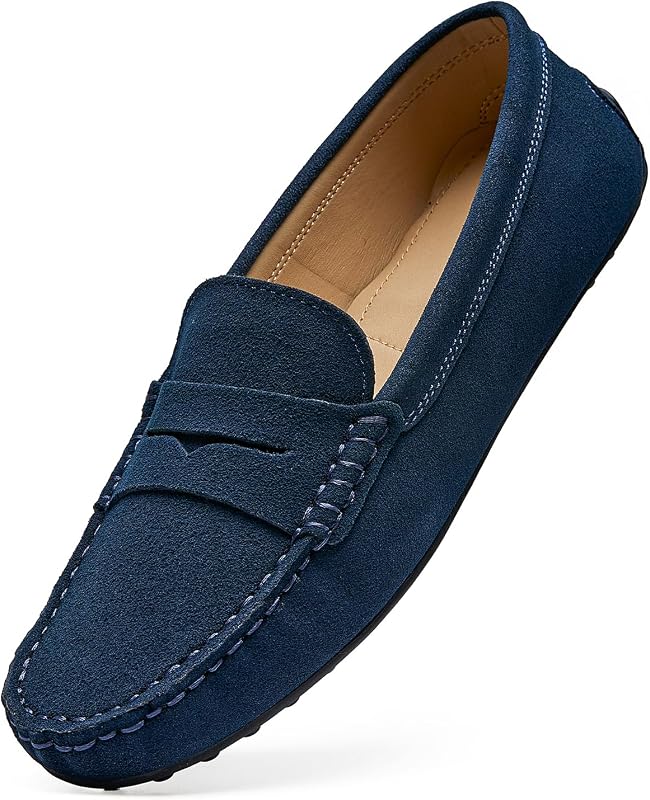 Go Tour Women's Suede Penny Loafers Classic Slip-On Driving Shoes
