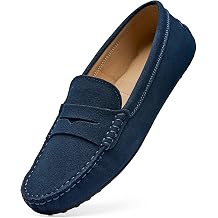 Go Tour Womens Suede Penny Loafers Classic Slip-On Driving Shoes