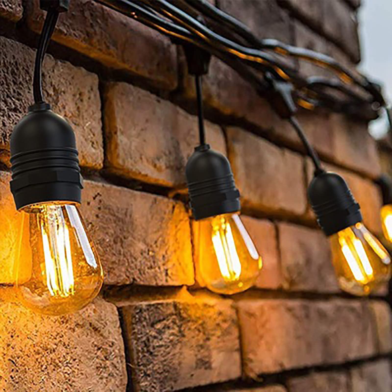 10M LED Lichterkette Außen,S14 Lichterkette Gluehbirne Aussen LED,IP65 Wasserdicht,Lichterkette mit LED Birnen,Warmweiß 3000K Beleuchtung für Innen und Außen Deko Garten Hochzeit
