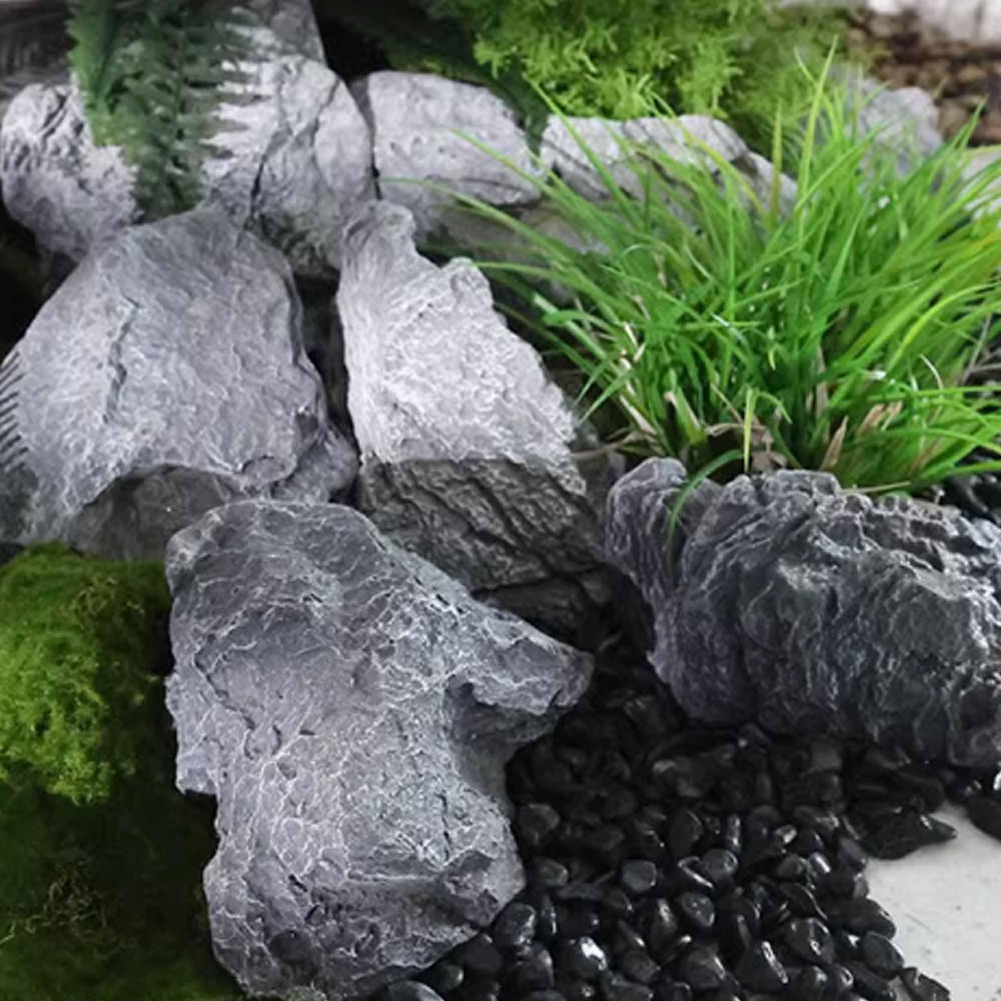 Aquarium steine, Landschaftsfelsen, knstliche massive Kunstfelsen,  realistische natrliche Textur, leichte Kunstfelsen aus PU-Schaum, fr die  Landschaftsgestaltung von Rasenflchen,Aquariendekor(28*2 : Amazon.de:  Haustier