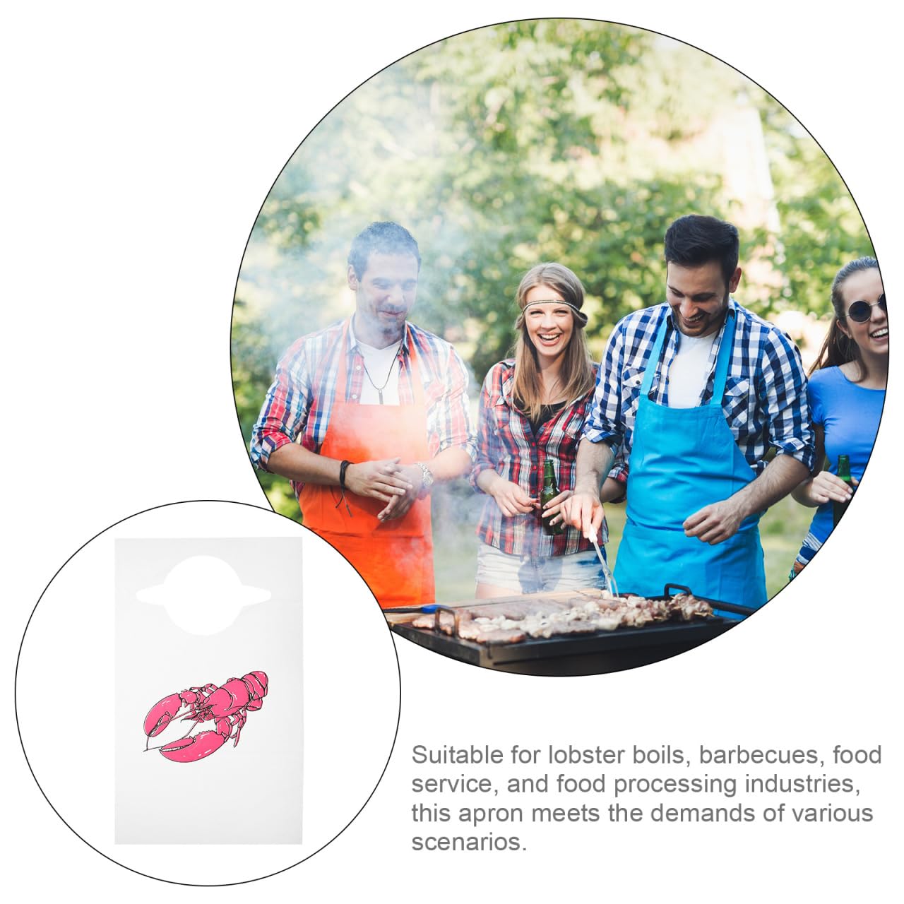 Amosfun Tablier Jetable Pour Adultes 100 PièCes Bavoirs Homard En Plastique RéSistant Pour Cuisine Et Service Alimentaire Protection Contre Taches Et DéVersements