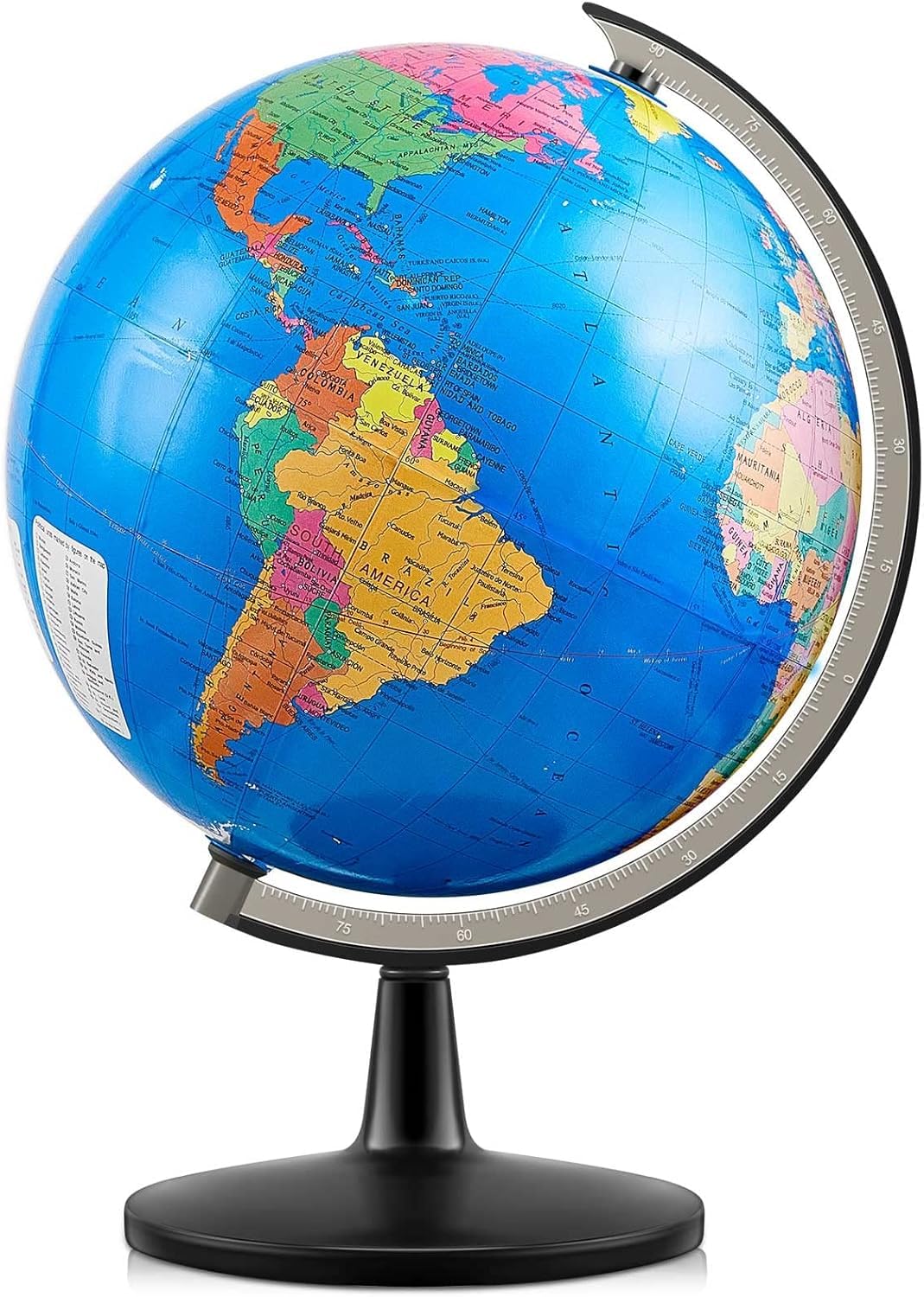 World Globe for Kids Learning, Educational 360' Rotating 14 cm World Map Globes 5.5'' Mini Size Decorative Earth Children Globe for Classroom Geography Teaching, Worldglobe Desk & Office Decoration