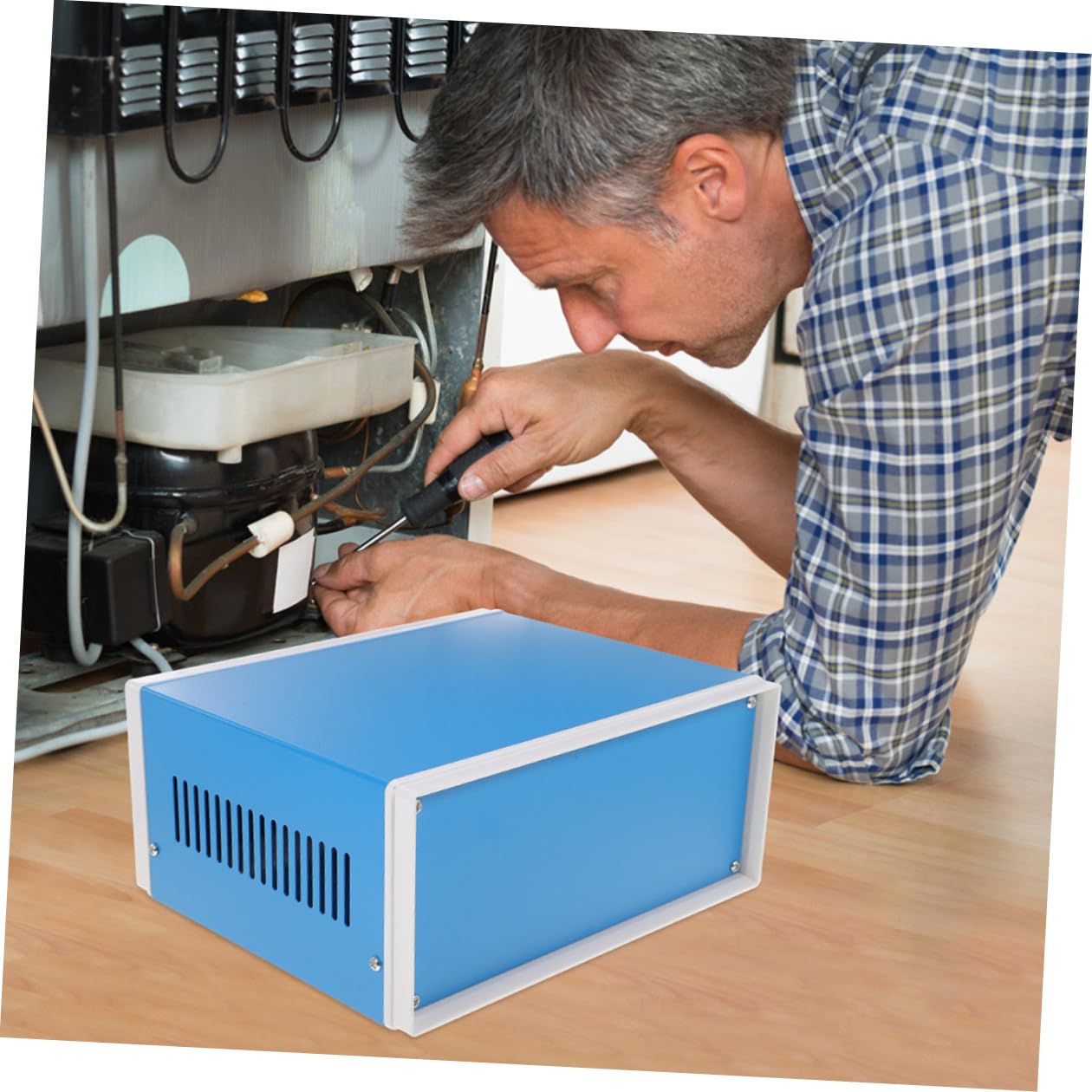 Caja de Conexiones Metálica para Proyectos, Caja de Cerramientos Metálicos Empotrada, Carcasa Electrónica 120x320x268 Mm, Resistente y Duradera, Uso Industrial y Eléctrico, 1 Unidad