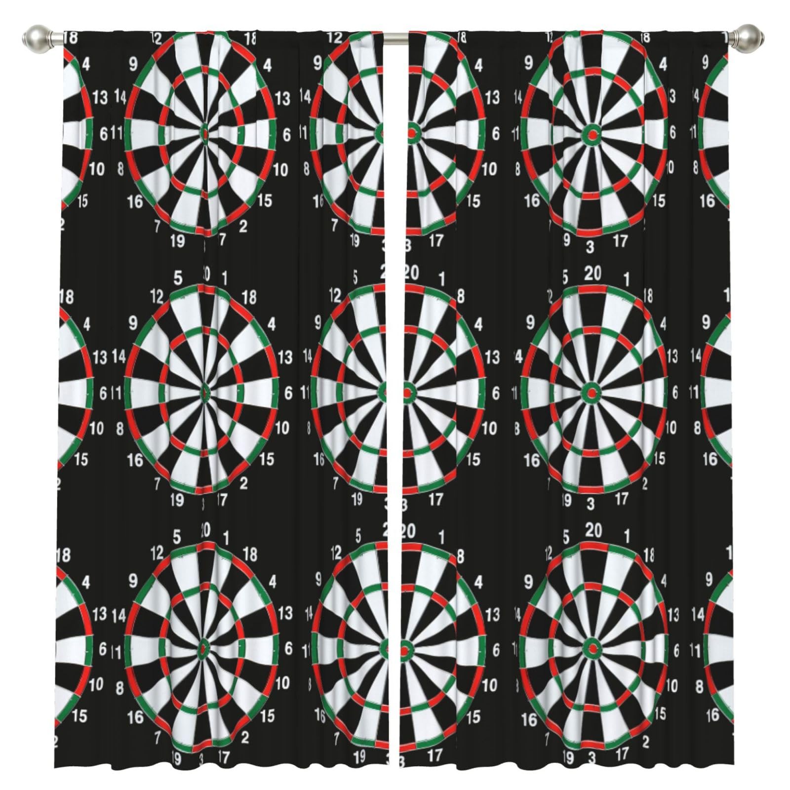 InOmak Target Dart, 2 Panels Window Curtains 52 x 84 Inch Blackout Curtains for Living Room Bedroom