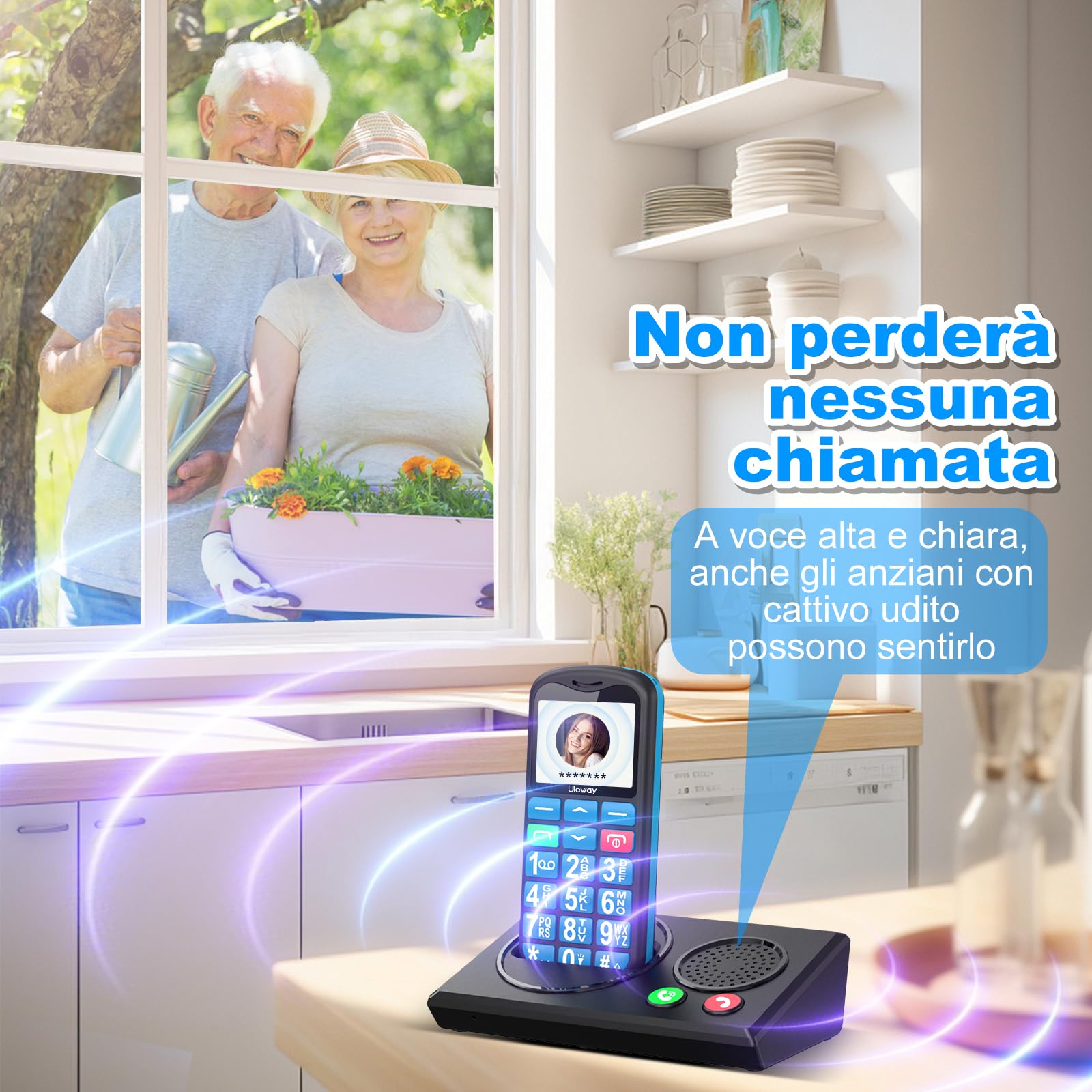 CHAKEYAKE Telefono Cellulare per Anziani 4G Senza Contratto, Cellulare per Anziani con Grandi Tasti, Bluetooth e Base di Ricarica, Volume Alto, Pulsante SOS, Chiamata Rapida, Radio FM