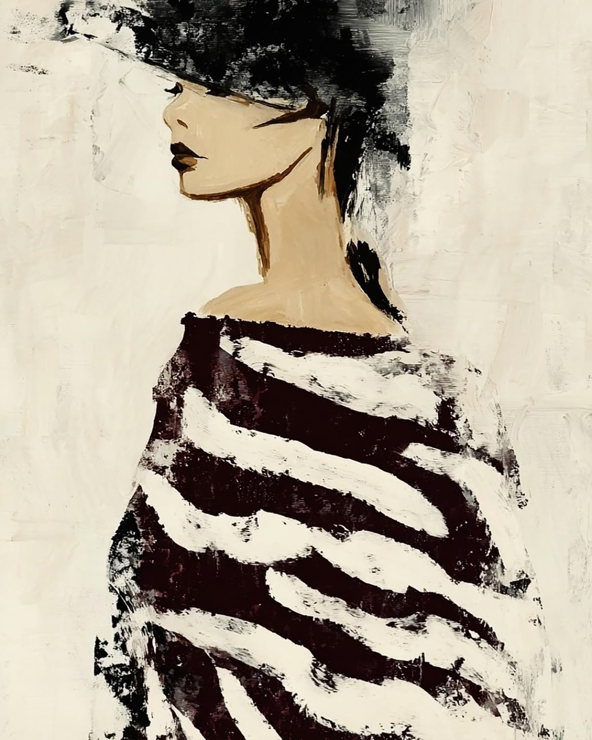Liubaishi Women's Black And White Paint By Numbers For Adults, Black Spotted Shadow Girls, 40X50 Cm Acrylic Canvas Painting Kit