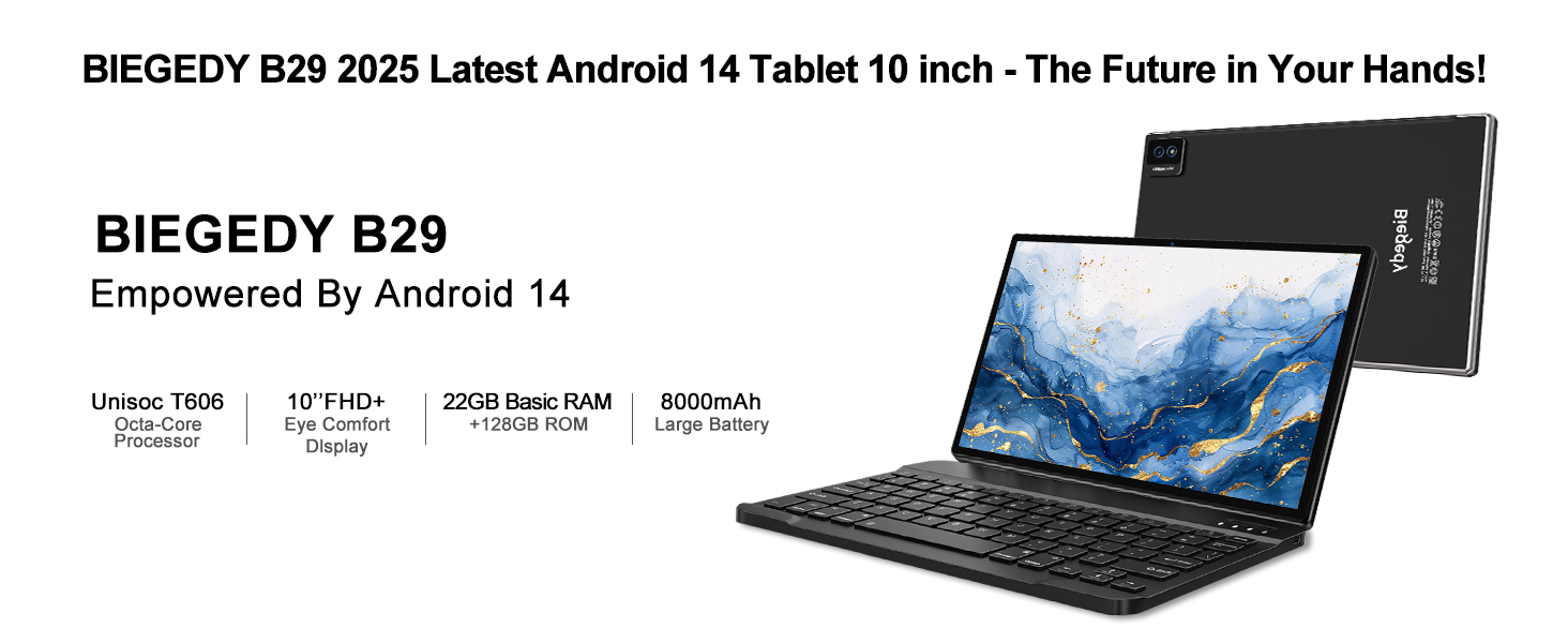 2025 Newest Android 14 Tablets 10 Inch Tablet, 22GB+128GB/2TB