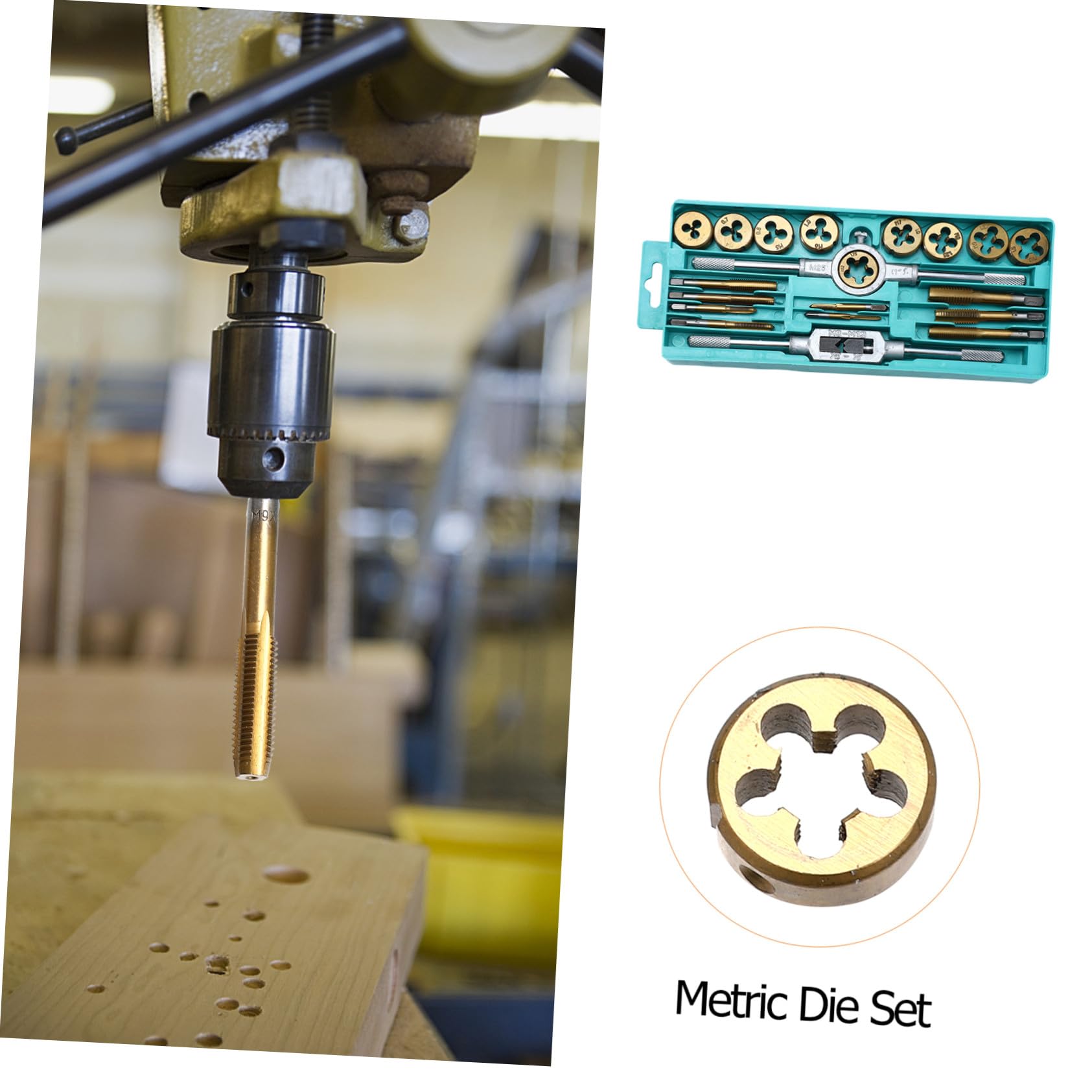 iplusmile Machos y Terrajas Herramientas para Roscar Llave para Machos de Roscar para Trabajos de Bricolaje Casa y Taller de Mecánica