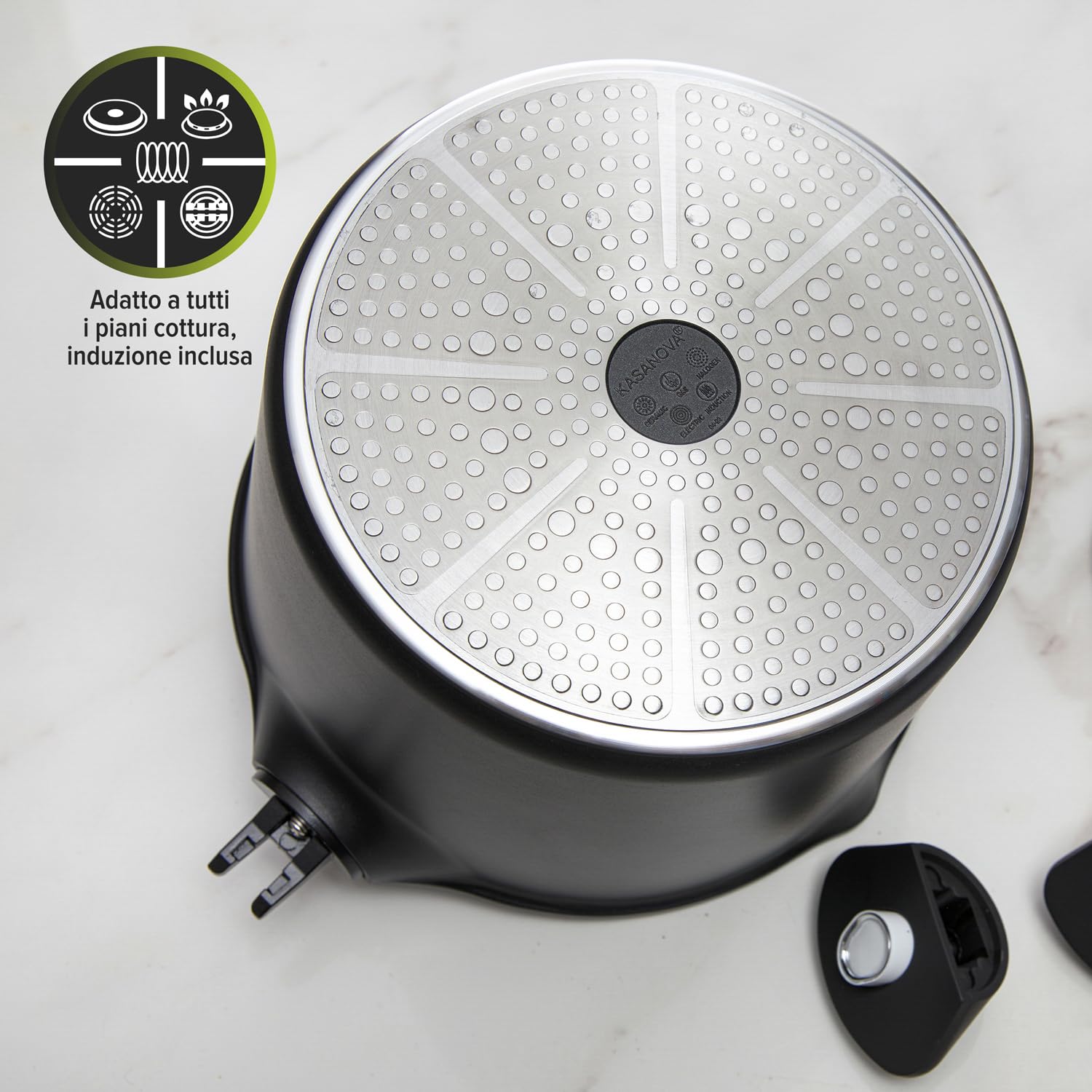 Rondel 24 cm z odpinanymi uchwytami i pokrywką Il Trasformista