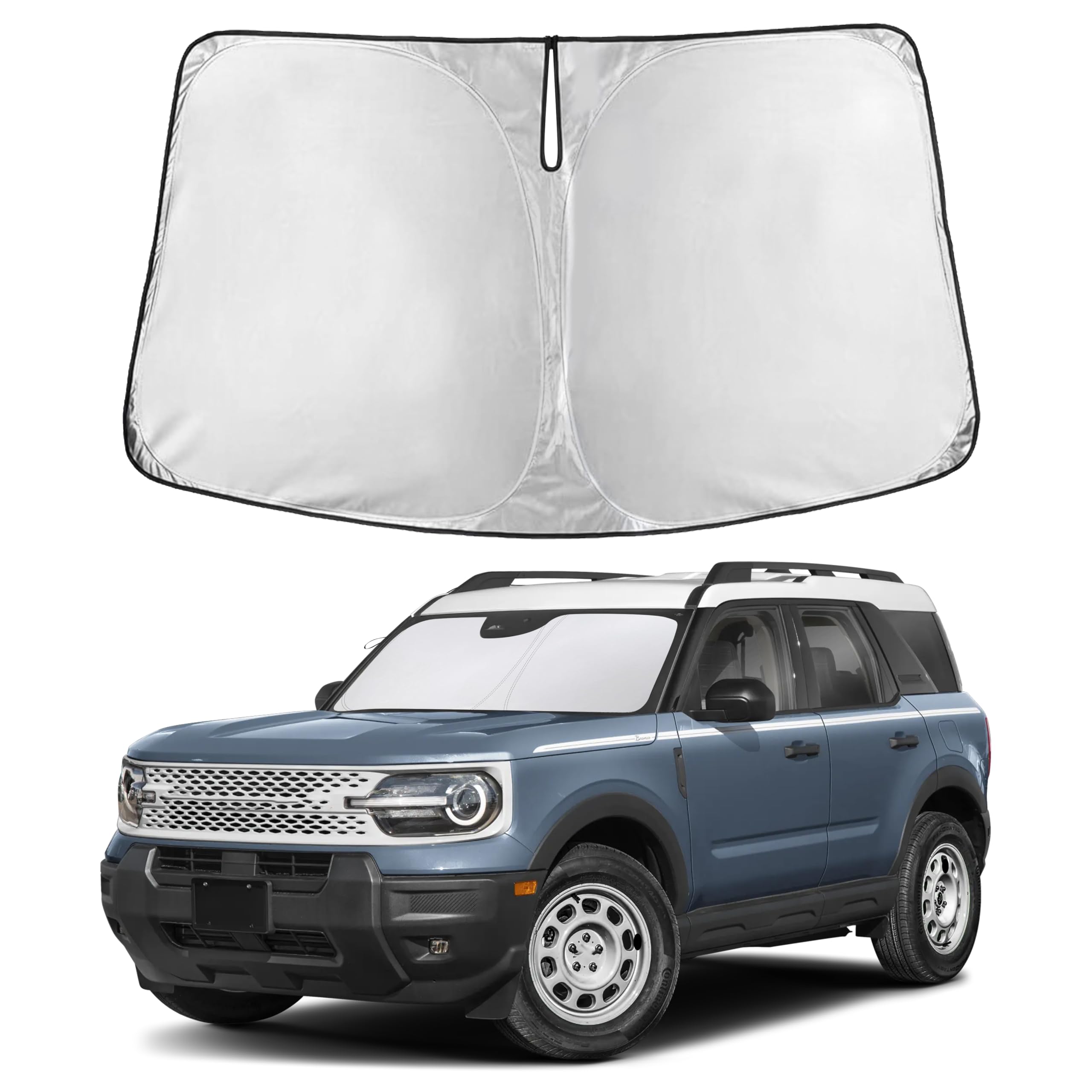Autovir Windshields Sun Shade Fit for 2021-2024 2025 2026 Ford Bronco Sport