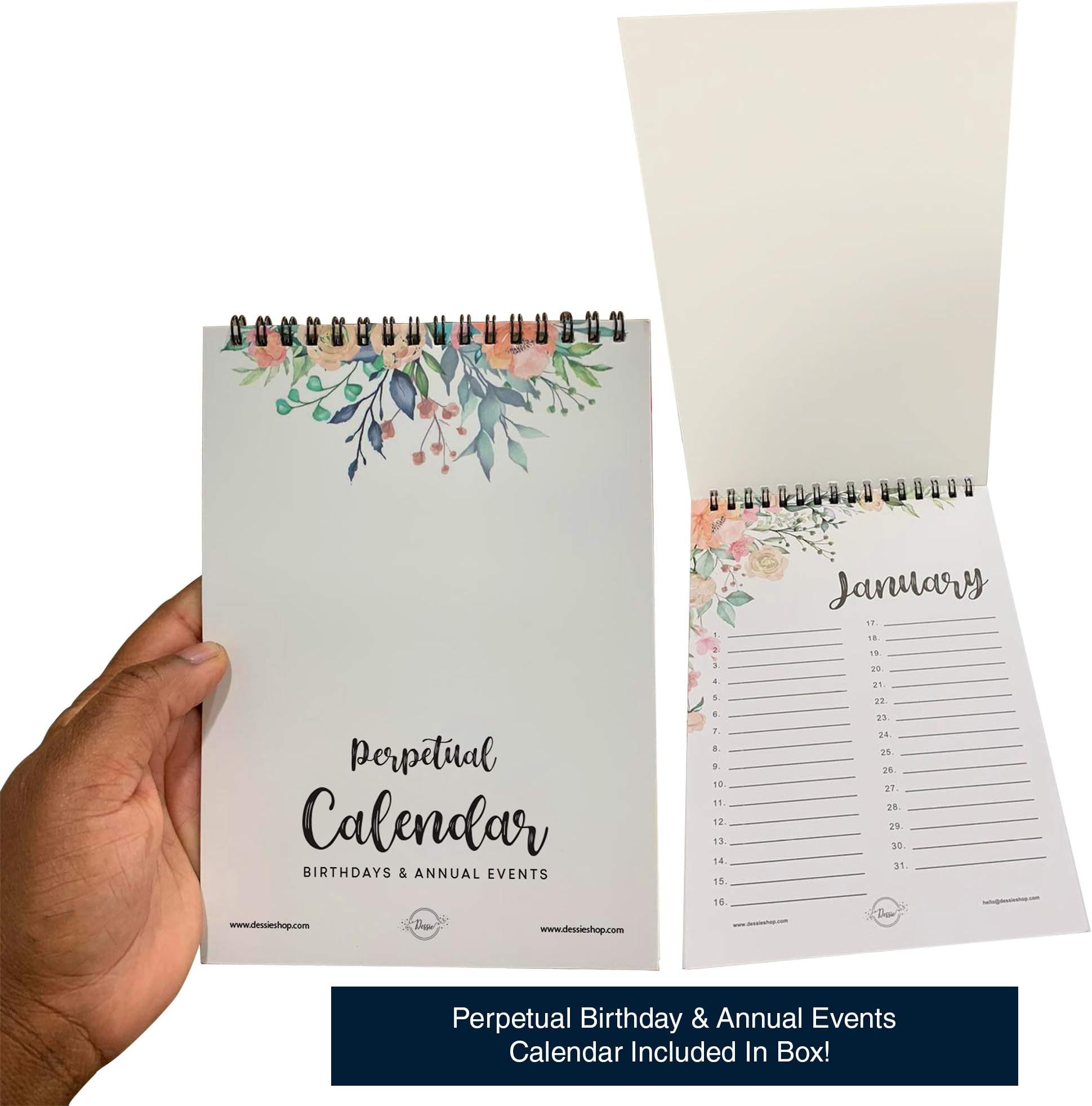 Dessie 100 Unique Birthday Cards Assortment with Greetings Inside for Businesses and Individuals.100 Assorted Color Envelopes, Gold Seals, Birthday Calendar in Sturdy Storage Box