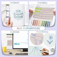 Vista 3 de Transparent Sticky Notes, 2000 Sheets Clear Sticky Notes Pads with Pen, Waterproof Self-Stick Translucent Sticky Notes Tabs for Annotation Books