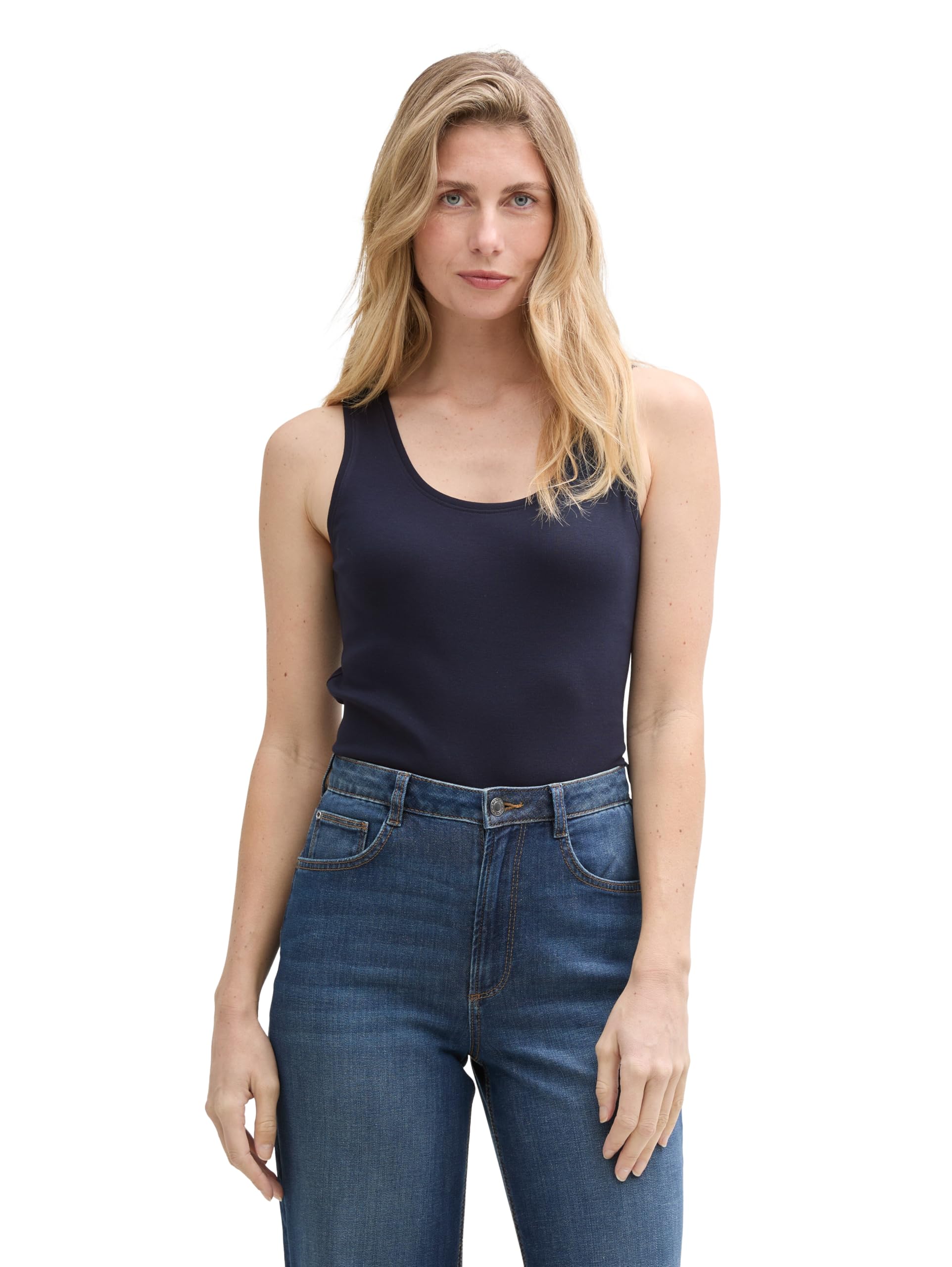 Tom Tailor Damen Basic Top mit Bio-Baumwolle