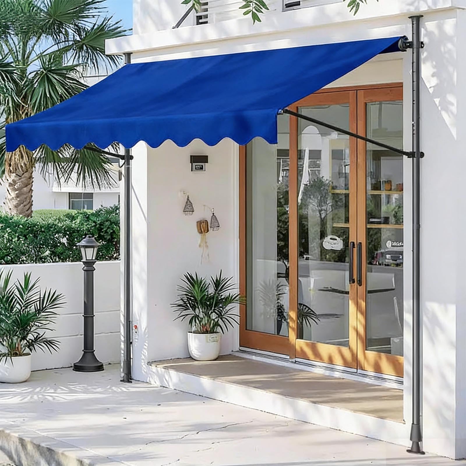 Auvent rétractable 350 cm réglable sans perçage pour balcon