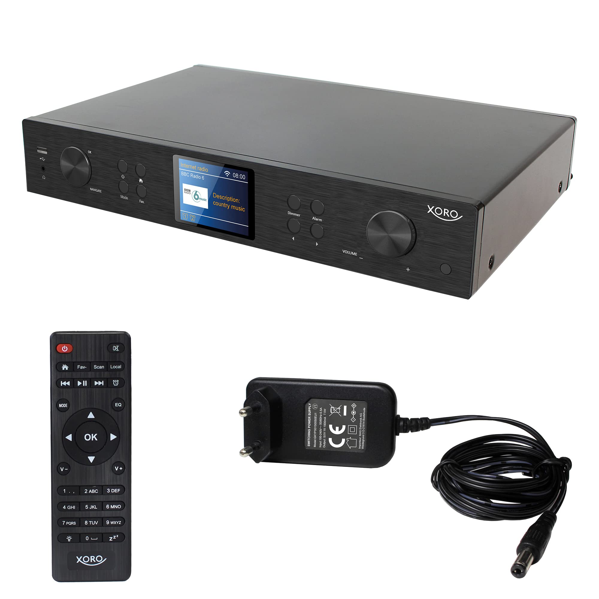 XORO HFT 440 Radio Internet avec Dab+ et réception FM pour Extension d'une chaîne HiFi, Wi-FI 2,4 GHz, Bluetooth, SpotifyConnect, Streaming de Musique Via UPnP