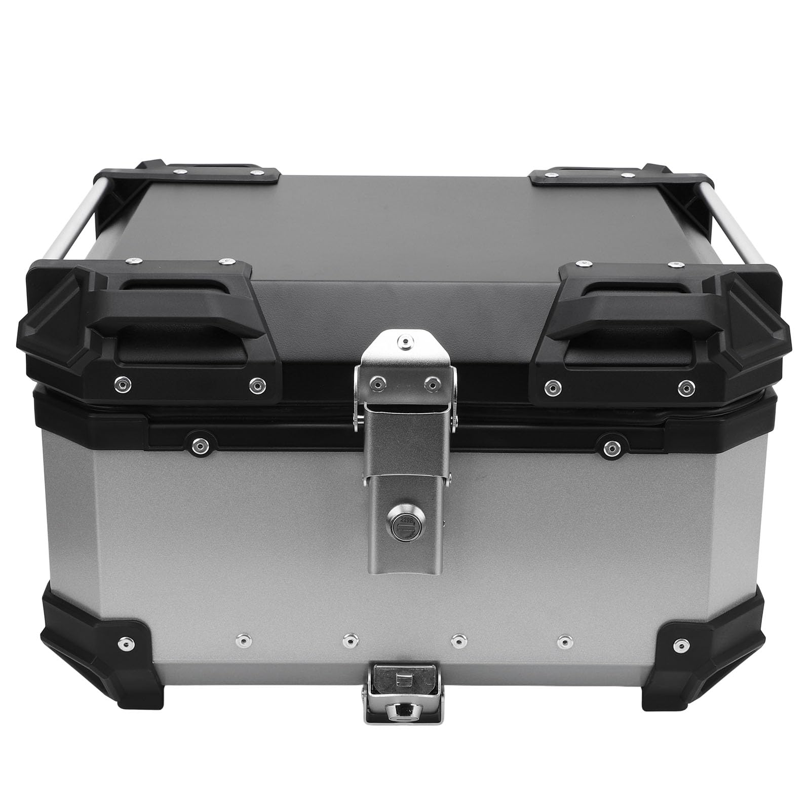 Generic Kufer Górny Motocykla o Pojemności 32 L z szybkozłączką. Wodoodporny do Wszystkich motocykli. Wytrzymały Stop Aluminium (SILVER)
