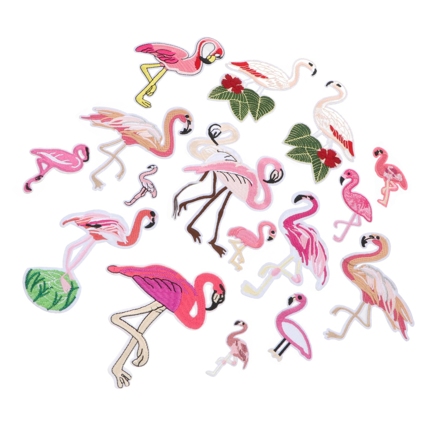 SHINEOFI 48stücke Teiliges Set Gestickte Flamingo Patches Aufnähen Und Aufbügeln Dekorative Applikationen Für Kleidung Taschen Und Handwerksprojekte Um Ihren Persönlichen Stil