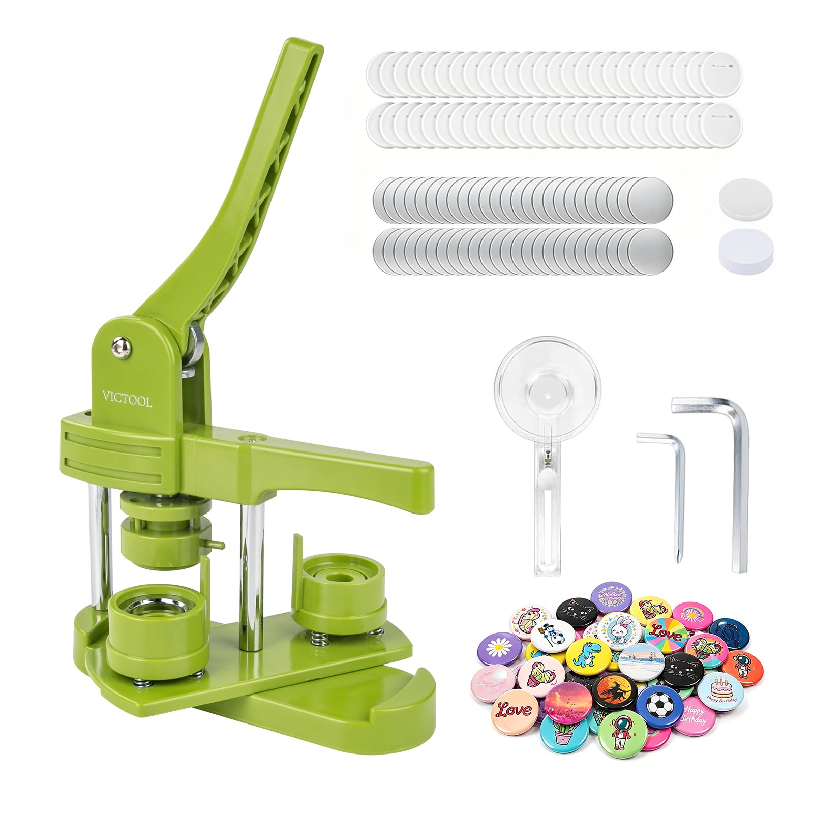 Button Maker Machine 25mm mit 100 Knöpfen & Kreisschneider DIY Badge Press Machine