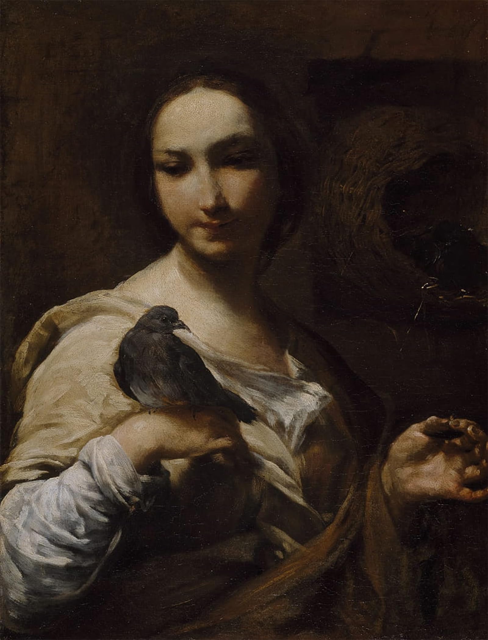 ARTXLXXBN Famous Painting Canvas Artwork Graffiti Print Girl Holding by Giuseppe Maria Crespi Portrait Canvas Image for Home Decor 60x90cm