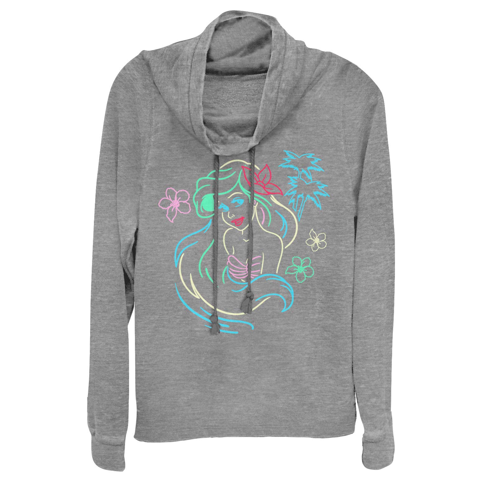 Disney Digital Wave Graphic Women's Long Sleeve Cowls Top Camisa Mujer (Pack de 1)