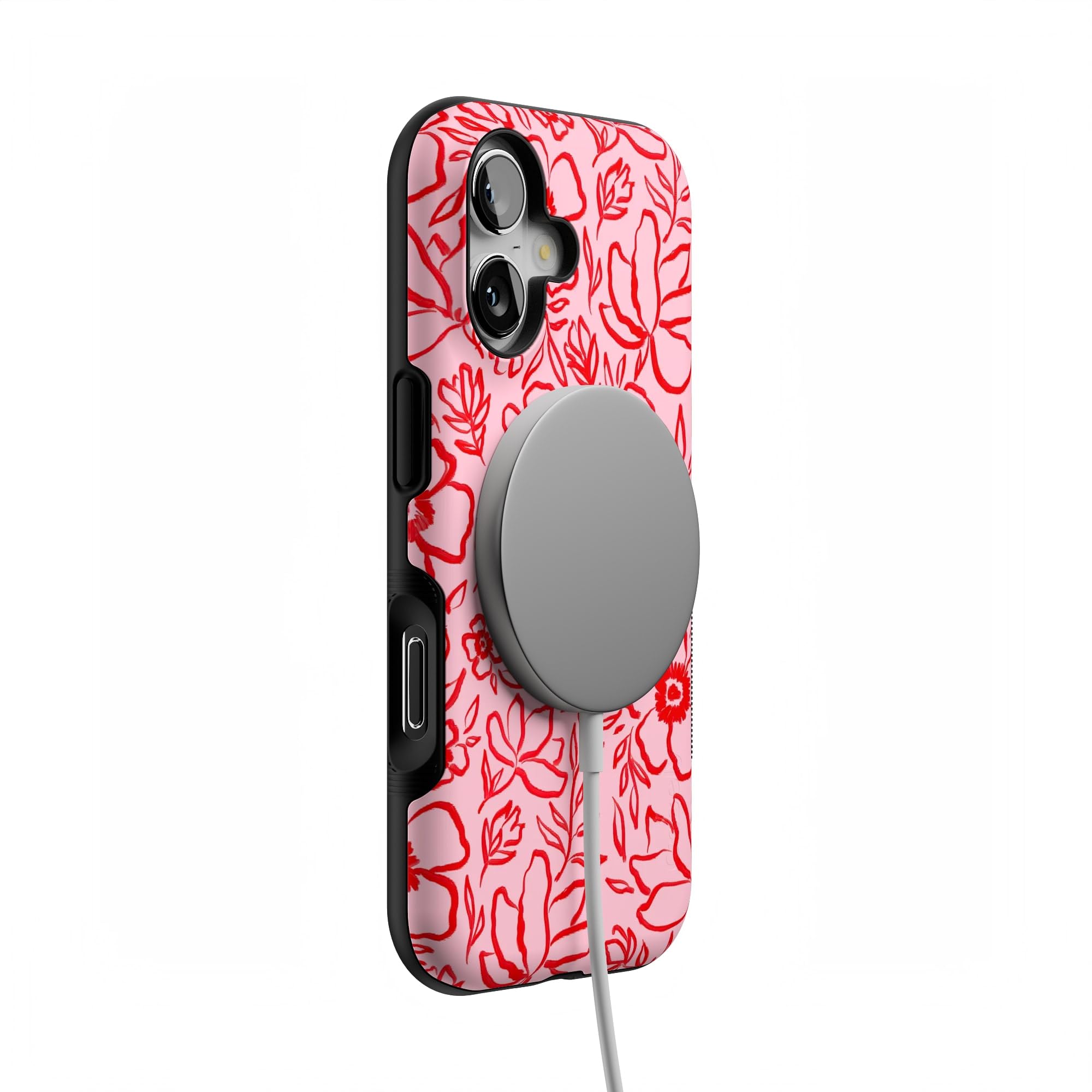 Casely Coque pour iPhone 17 | Blush Garden | Gribouillage Floral | Design de Protection Audacieux | Compatible avec MagSafe