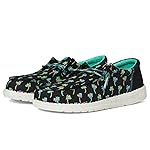 HEYDUDE Kids Boys Wally Funk Tropical Palm (Little Kid/Big Kid) Black/Multi 6 Big Kid Medium