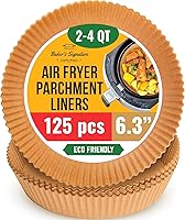 Vista 11 de Forros para freidora de aire para Ninja, 125 forros de papel desechables redondos para freidora de aire, antiadherentes y a prueba de aceite