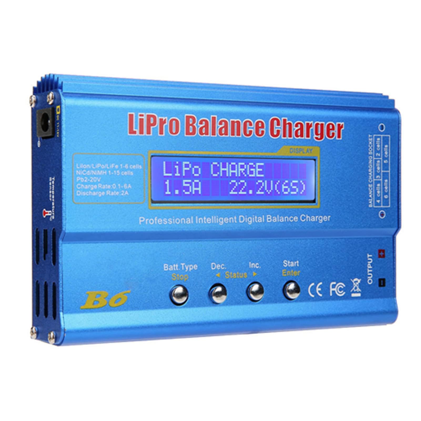 Fafeicy B6 80W Digital LCD Balance Chargeur de Charge Convient pour batterie LLiPo NiMH RC(Without Plug), Chargeur
