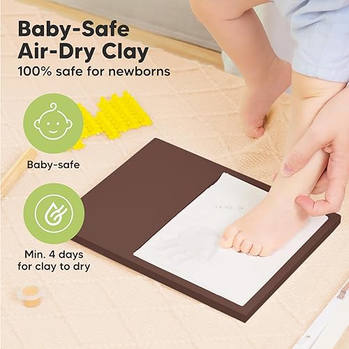 Miniatura 2 de Kit de recuerdo de huellas de bebé  Marco de fotos para recién nacidos  Kit de recuerdos para bebés regalo para baby shower, para niños y niñas