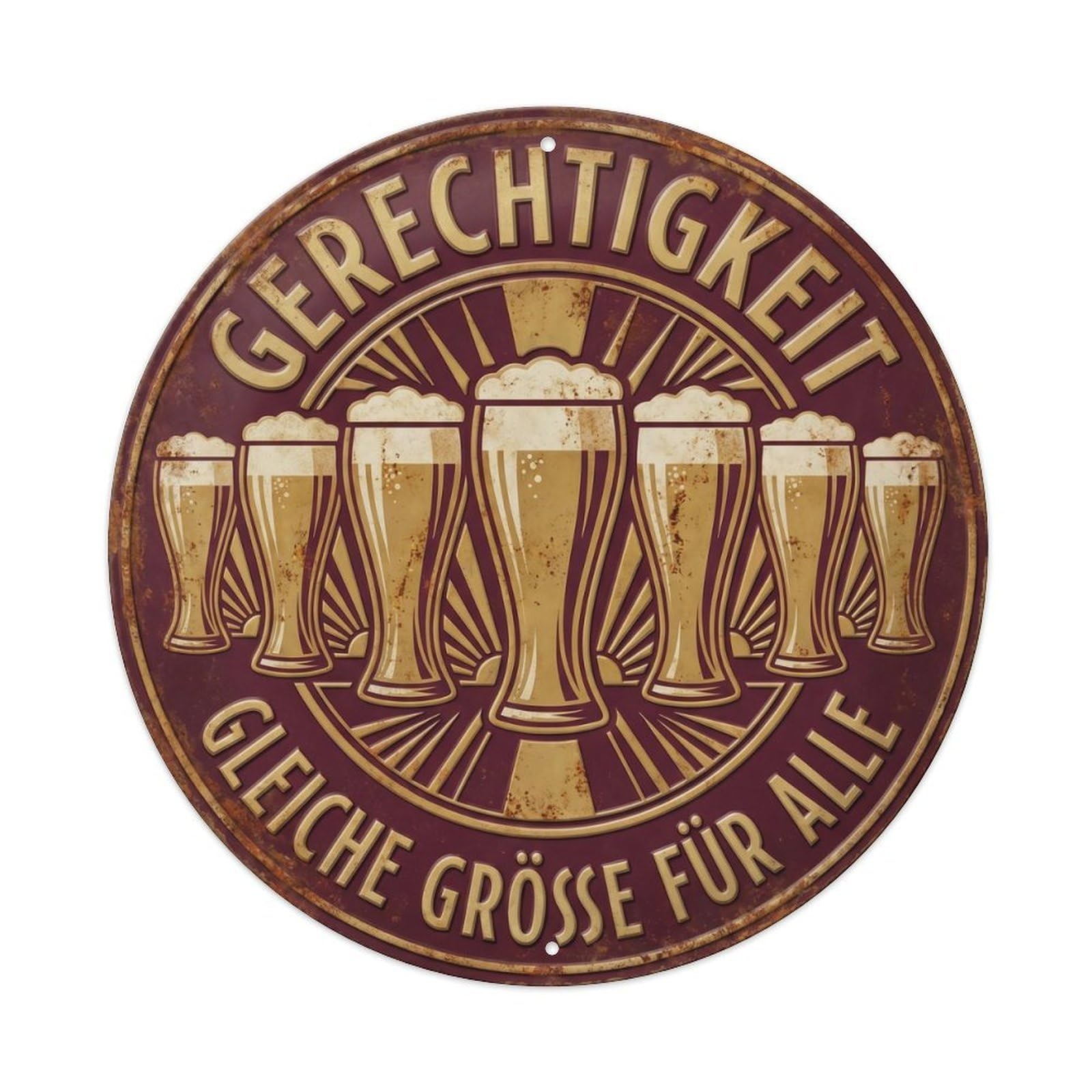 Vintage Bar Style Gerechtigkeit Humorous Lounge Justice Metal Tin Sign Plaque Wall Decor for Cafe, Club, Garden Round Metal Poster 8x8Inch
