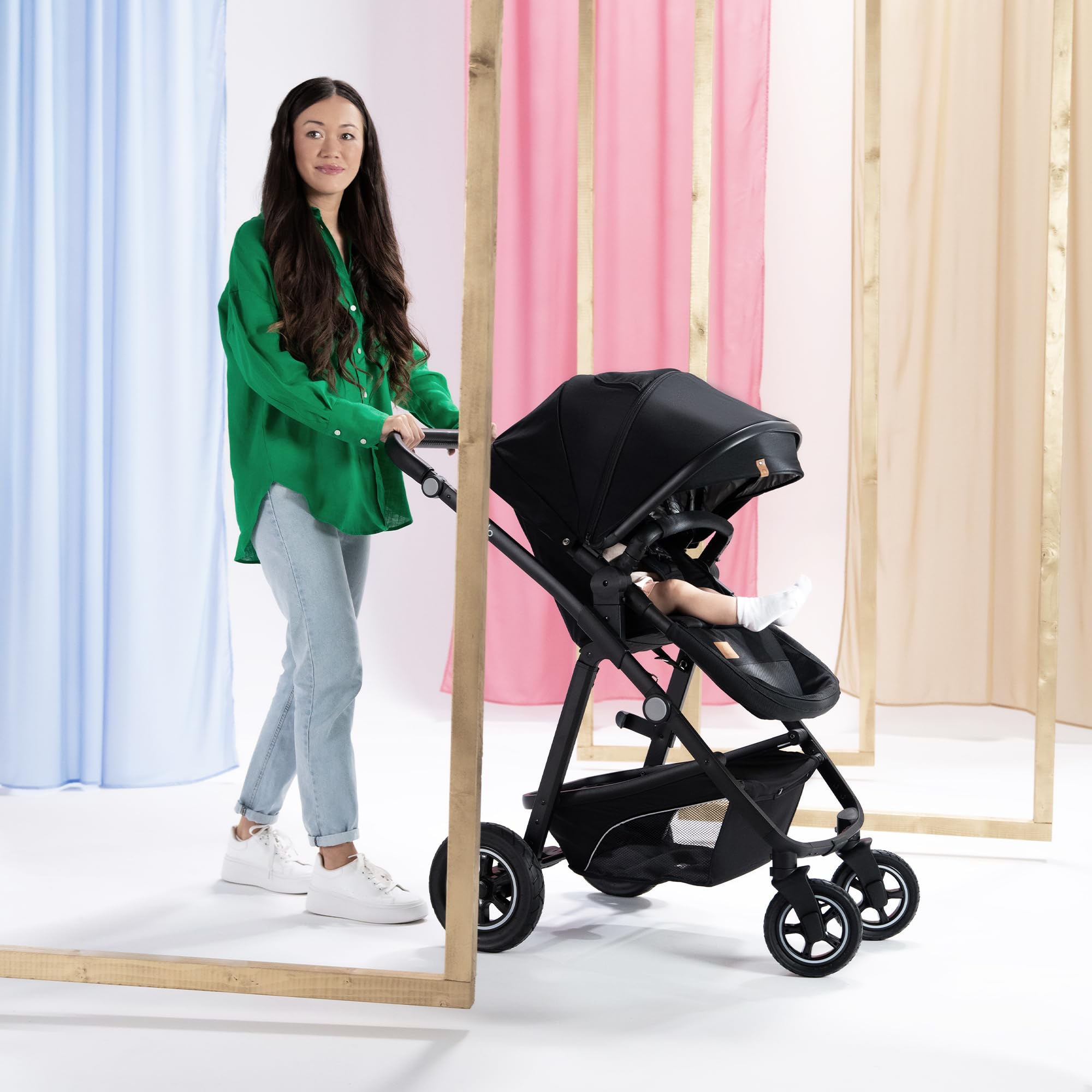 LIONELO BIANKA Kinderwagen 3 in 1 bis 22 kg, Babywanne, Autositz