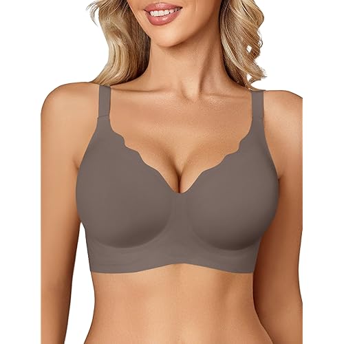 Avidlove Bras for Women No Underwire Seamless Bralettes Wireless Push Up Scalloped Full Coverage Comfortable Everyday Bra