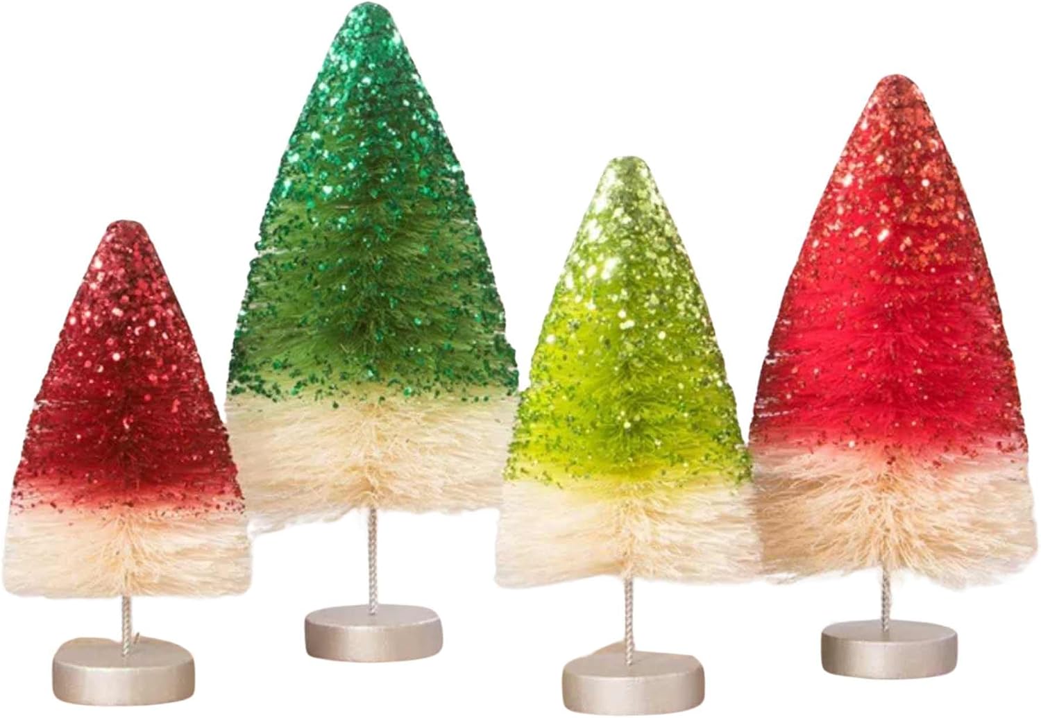 Bethany Lowe Retro Holiday Sparkle Trees, Set of 4