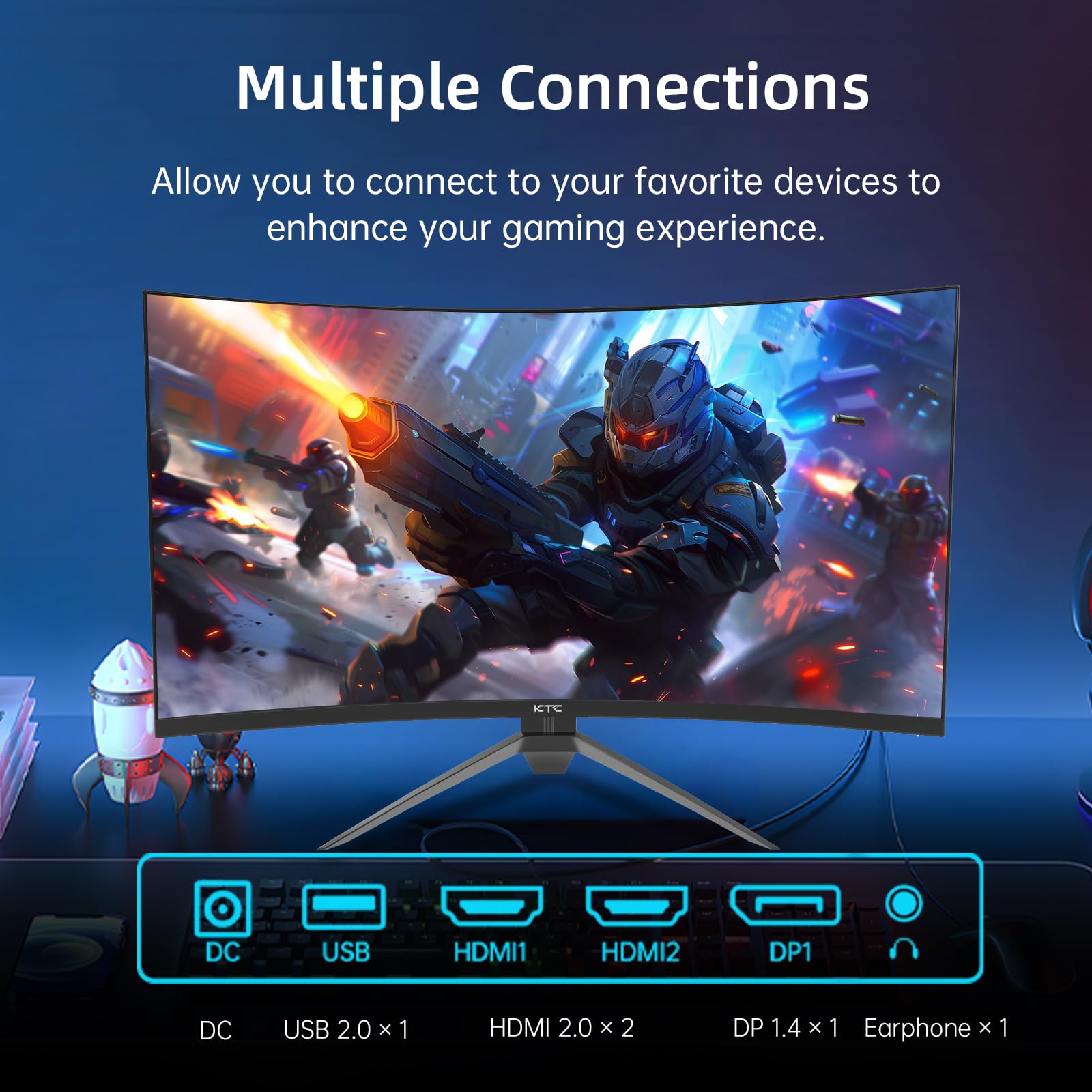 KTC 32 Inch 240Hz Curved Gaming Monitor, FHD 1080P 1500R HDR Gaming PC Monitor, FreeSync, Ultra-Fast 1ms Monitor for Gamer, 3500:1 Contrast, HDMI 2.0 x 2, DisplayPort 1.4 & USB 2.0, H32S17F