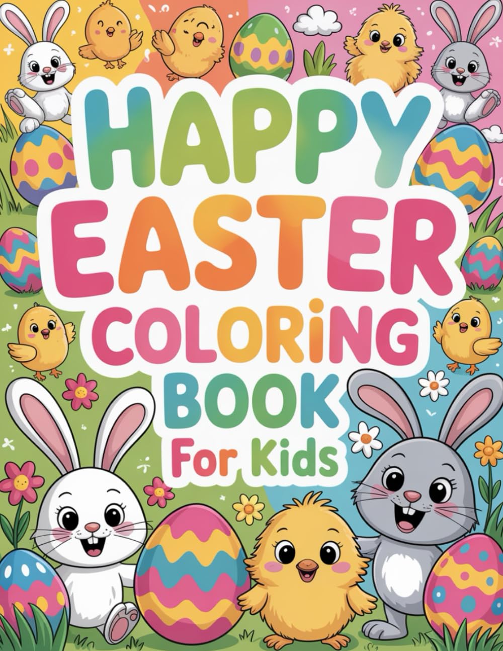 Happy Easter Coloring Book for Kids: Exciting and Cute Easter Coloring Pages with Bunnies, Easter Eggs, and More!