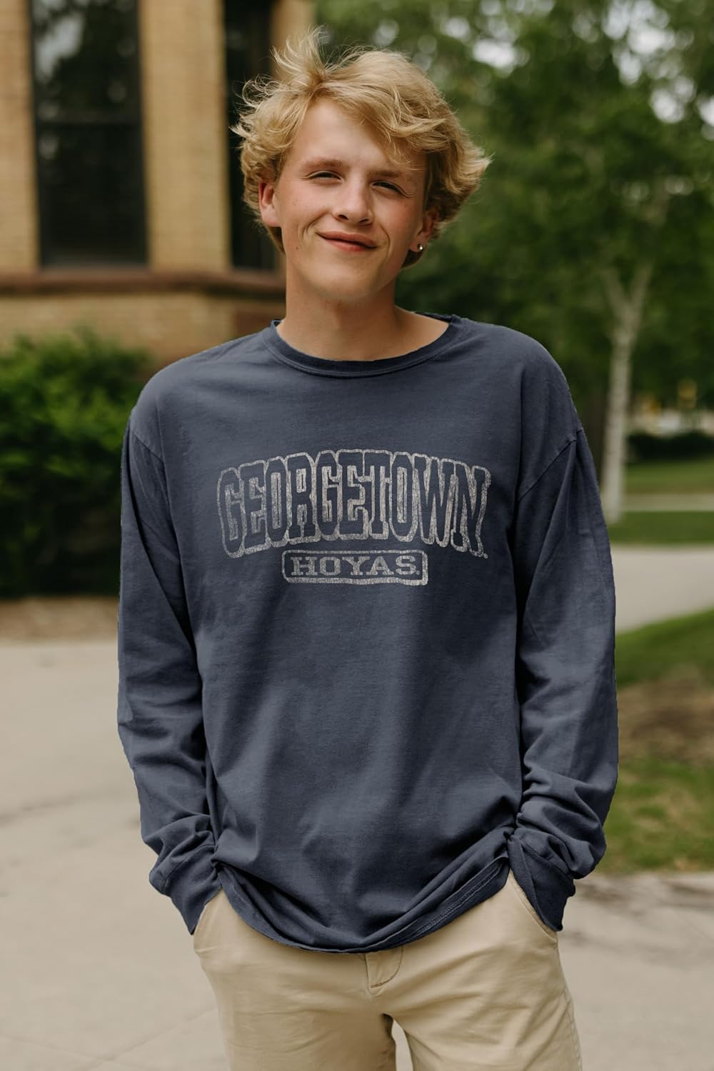 Blue 84 NCAA Unisex-Adult NCAA Officially Licensed Long Sleeve T-Shirt Team Color Dyed Ringspun Vintage - Image 2