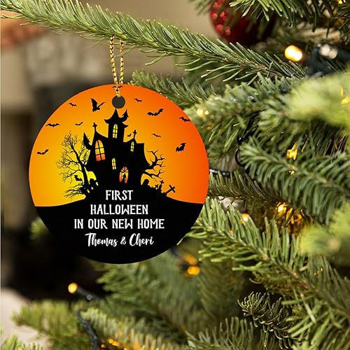 Miniatura 6 de Adorno personalizado para el primer Halloween en nuestro nuevo hogar 2023, adorno de Halloween personalizado para pareja, primer Halloween en adorno