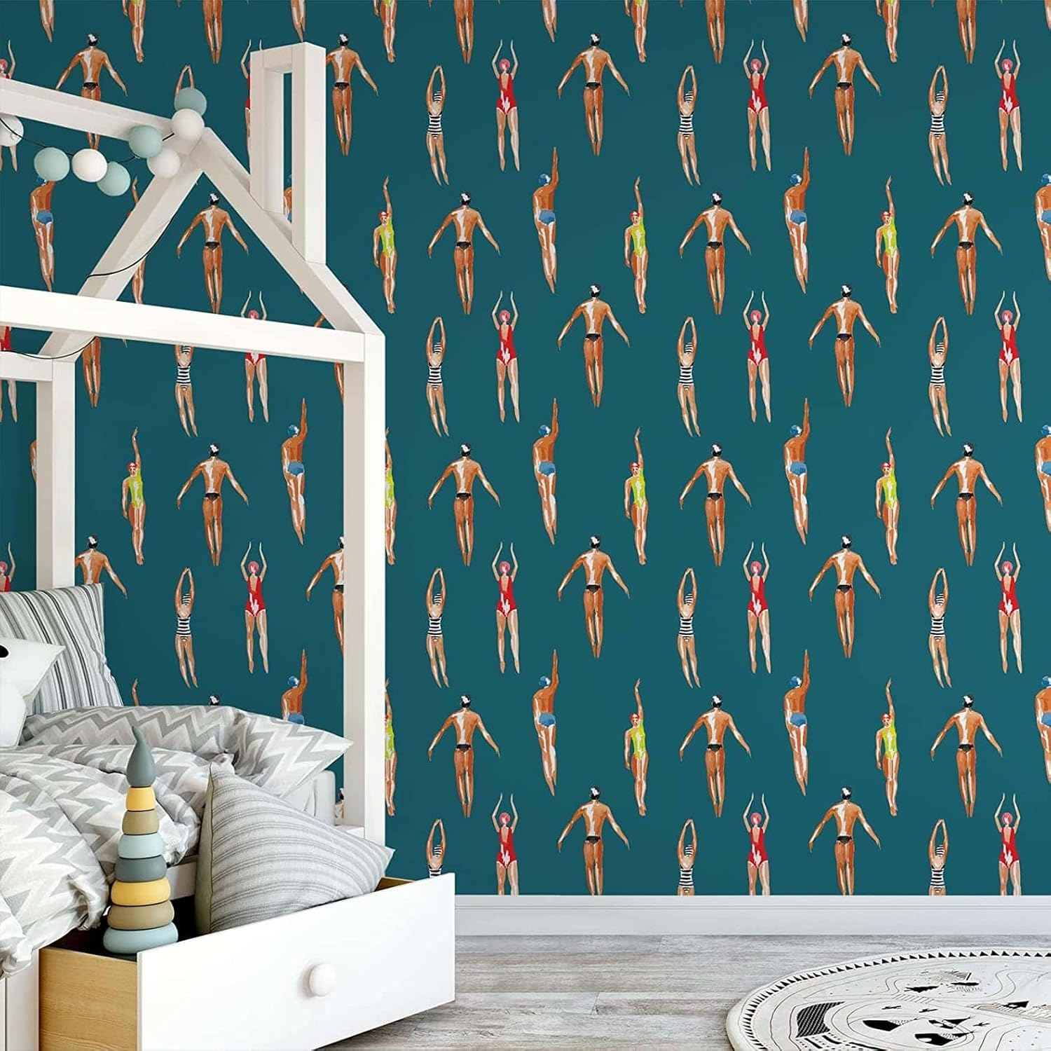 WallsNeedLove Peel and Stick Wallpaper Freestyle (26"x78"), Self