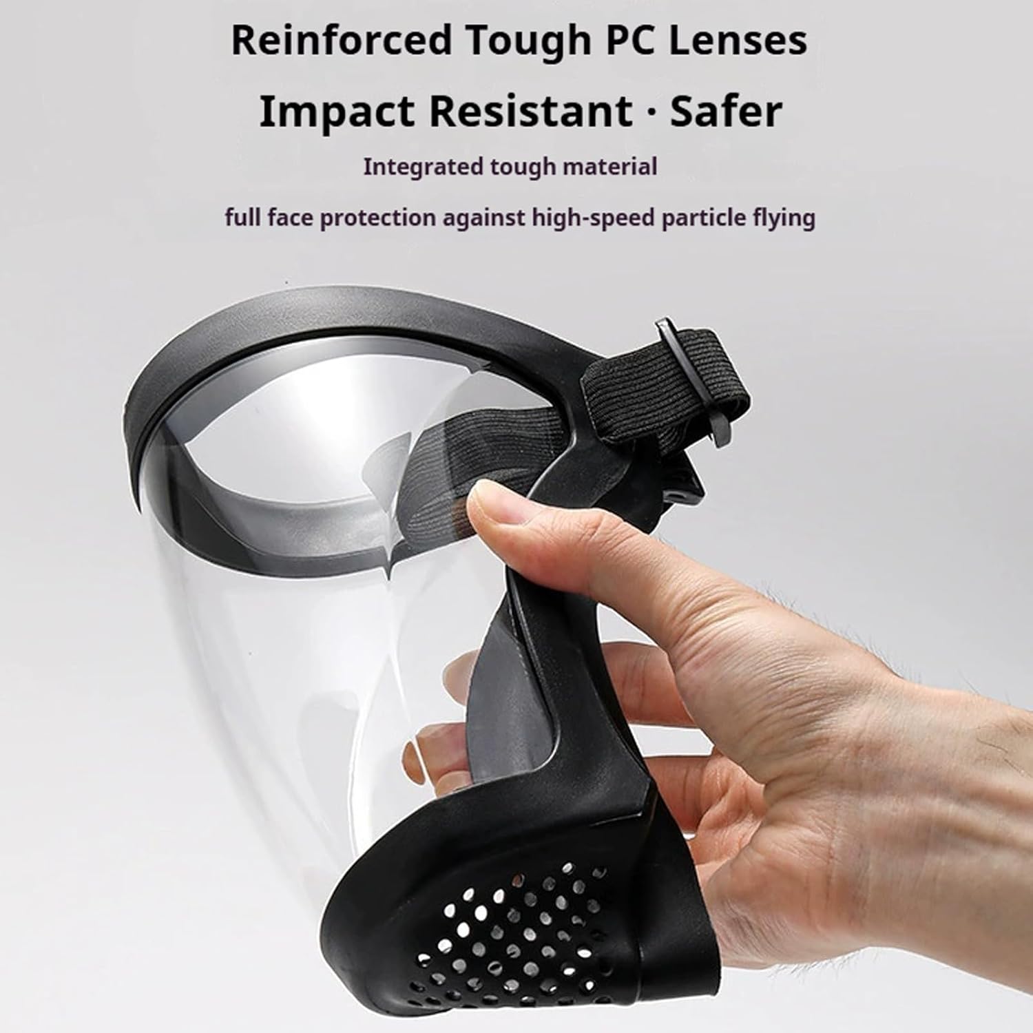Anti-Fog Clear Visor Safety Face Shield Reusable Protective Plastic for Woodworking, Grinding, Cutting & Yard Work (6, Black)
