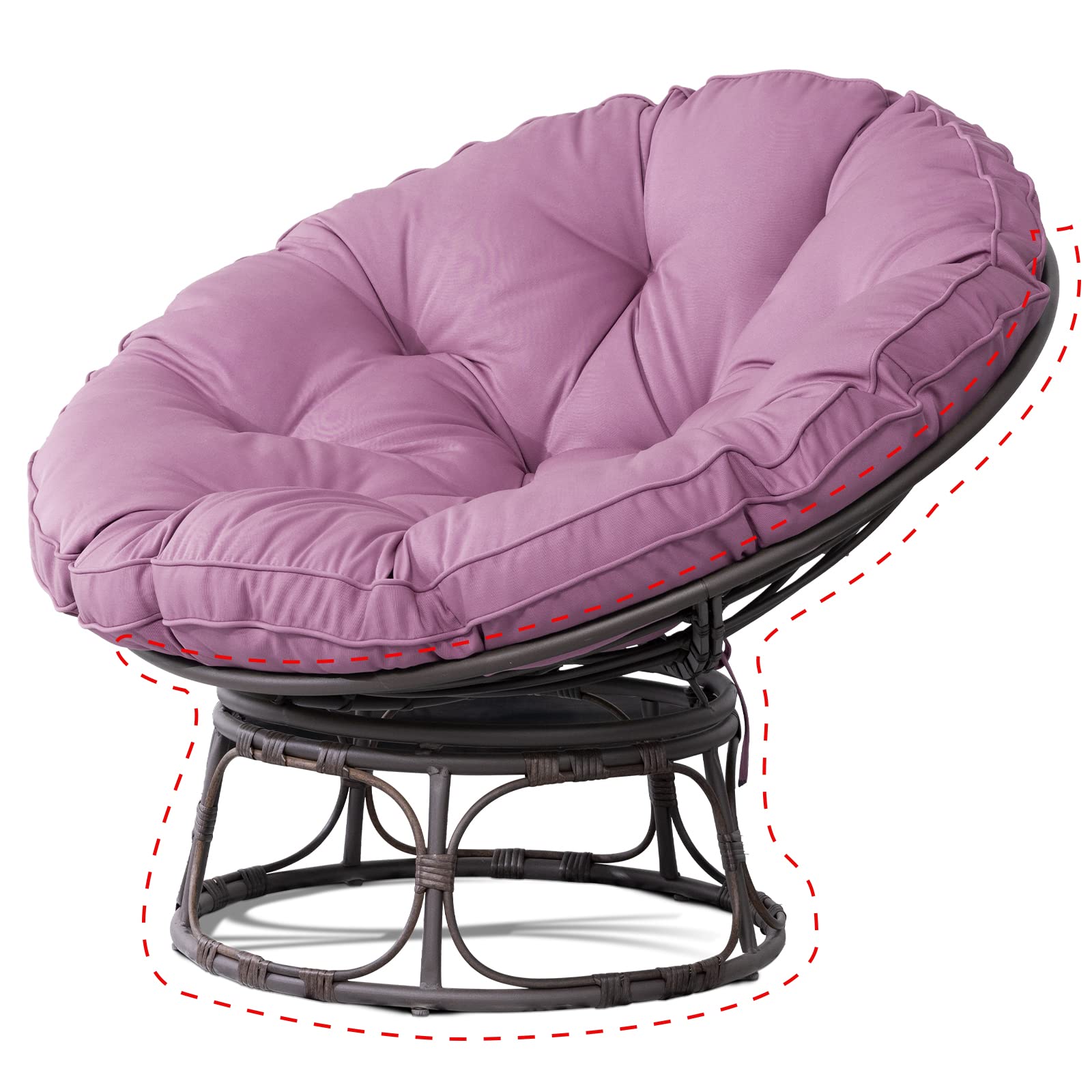 Joyside Papasan Chair Cushion, Wicker Papasan Lounge Chair Cushion, 4