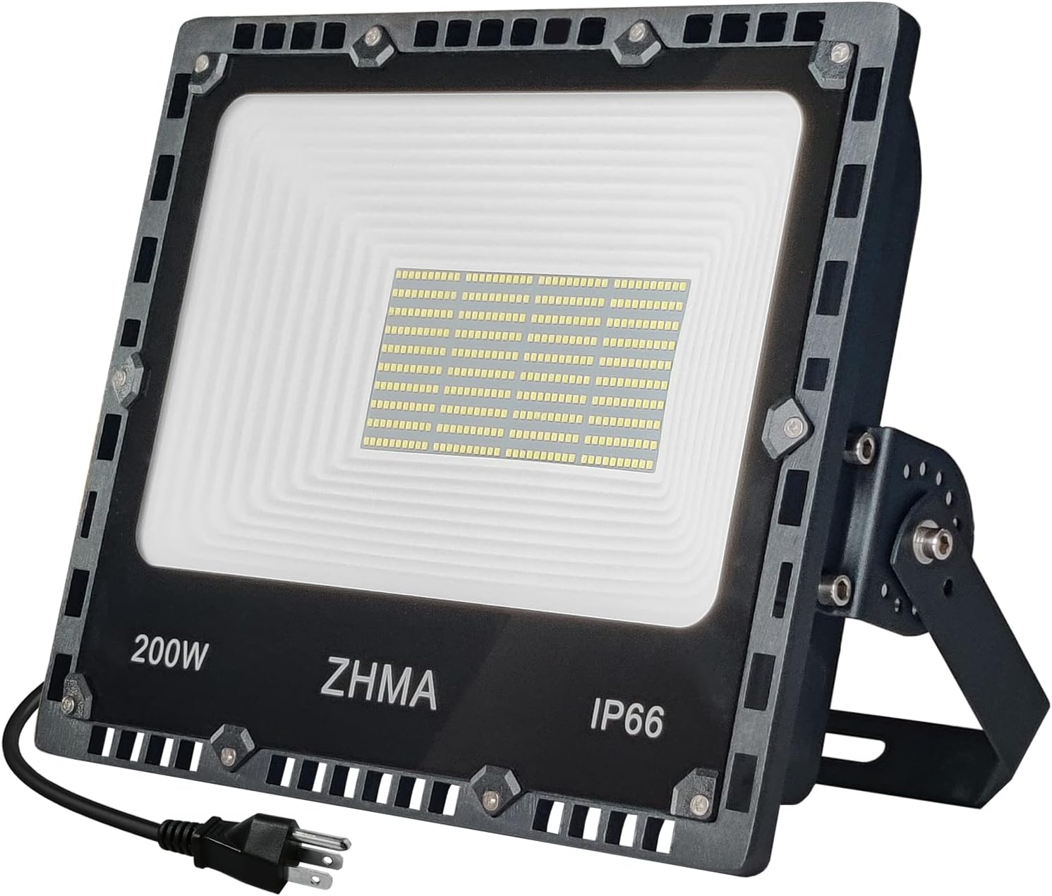 200W LED Flood Light Outdoor, 20000lm Super Bright Work Lights, IP66 Waterproof Security Light with Plug & Switch, 6500K White Spotlight for Garden, Yard, Garage, Basketball Court Lighting