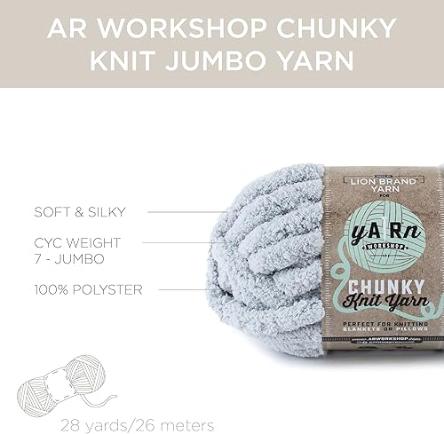 Miniatura 4 de (1 madeja) Lion Brand Yarn 951-123AQ AR Workshop - Tejido grueso, lino