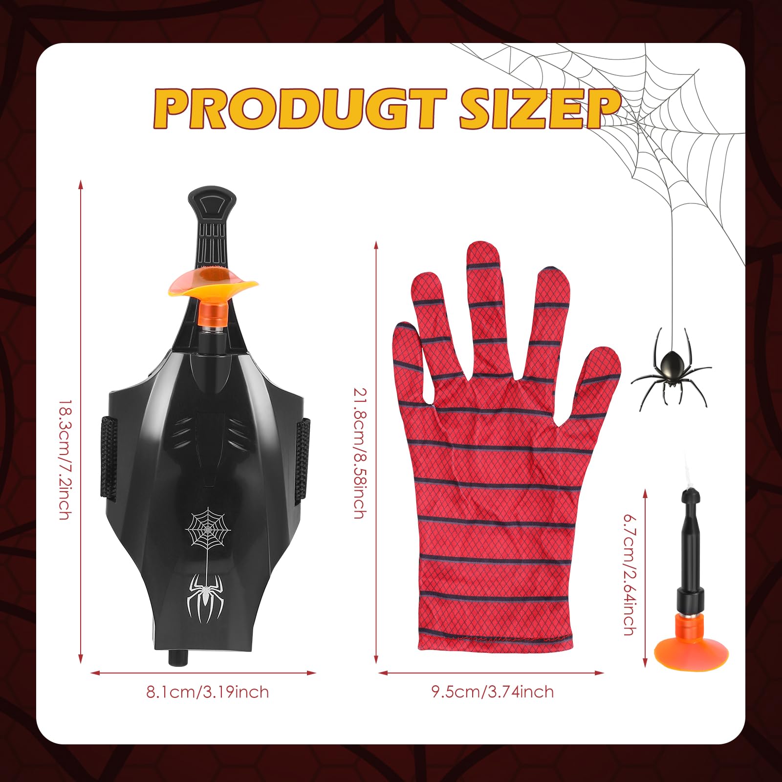Towwoo Spider Web Shooter, Launcher Handschuh Spider Cosplay Handschuh 3m Launcher Handgelenk Spielzeug Set Elektrischer Automatische Kabelwicklung (Upgrade)