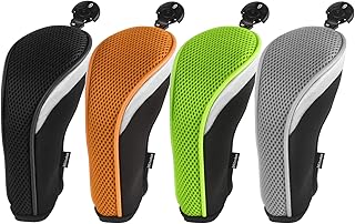 Andux Mesh Golf Hybrid Club Head Covers with Dial Number Tags, 4pcs/set
