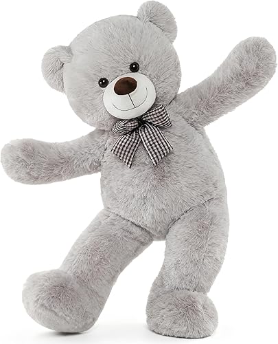 Miniatura 20 de MorisMos Oso de peluche gigante, blanco, regalos de peluche para novias, niñas, Navidad, día de San Valentín, 55 pulgadas Blanco,Marrón,Gris