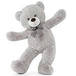 MorisMos Big Teddy Bear, 55inch Large Big Teddy Bear Plush, Lifesize Stuffed Animals Gifts for Girlfriend, Boyfriend, Gray